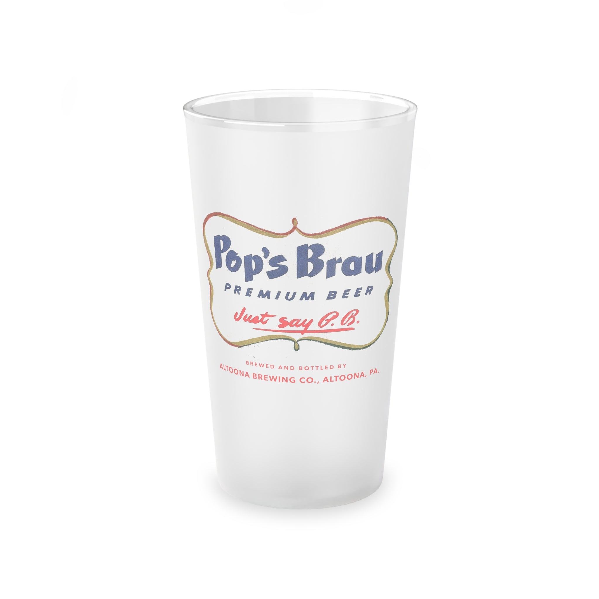 Frosted Pint Glass, 16oz