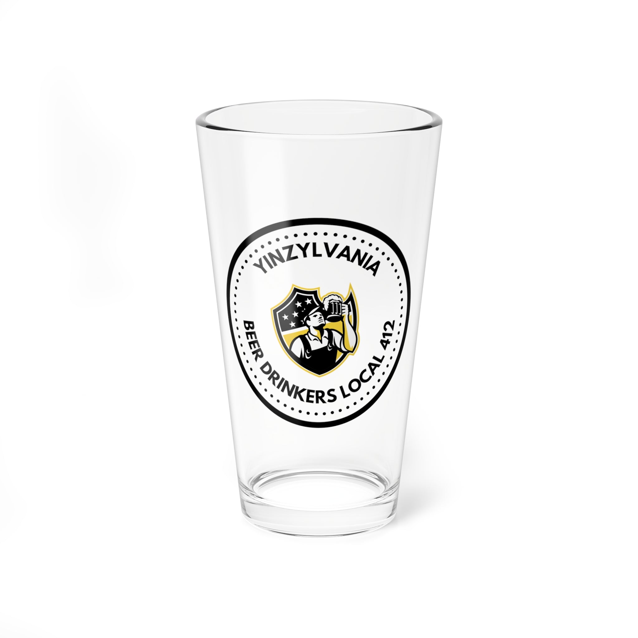 Yinzylvania Beer Drinkers Union - 412 - Pint Glass, 16oz - Yinzylvania