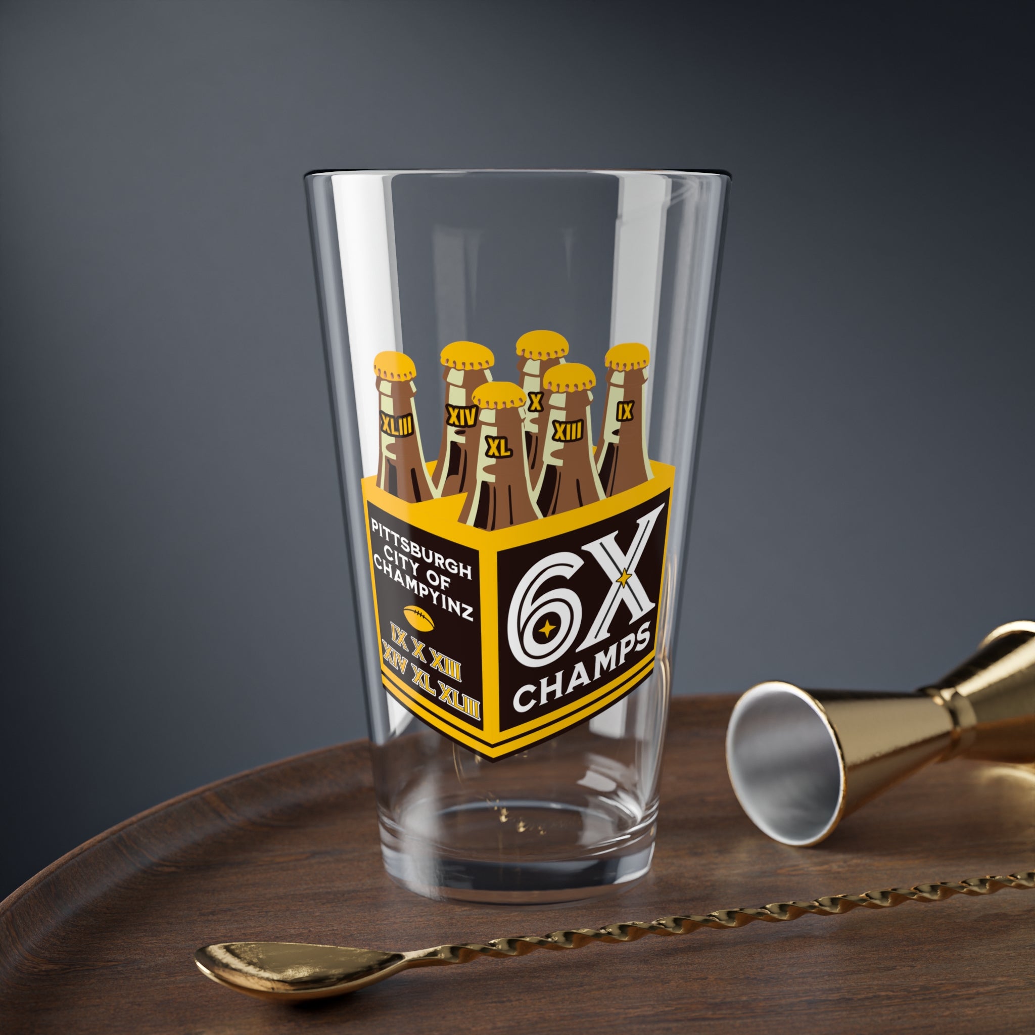 Pittsburgh Six Pack - Pint Glass, 16oz - Yinzylvania