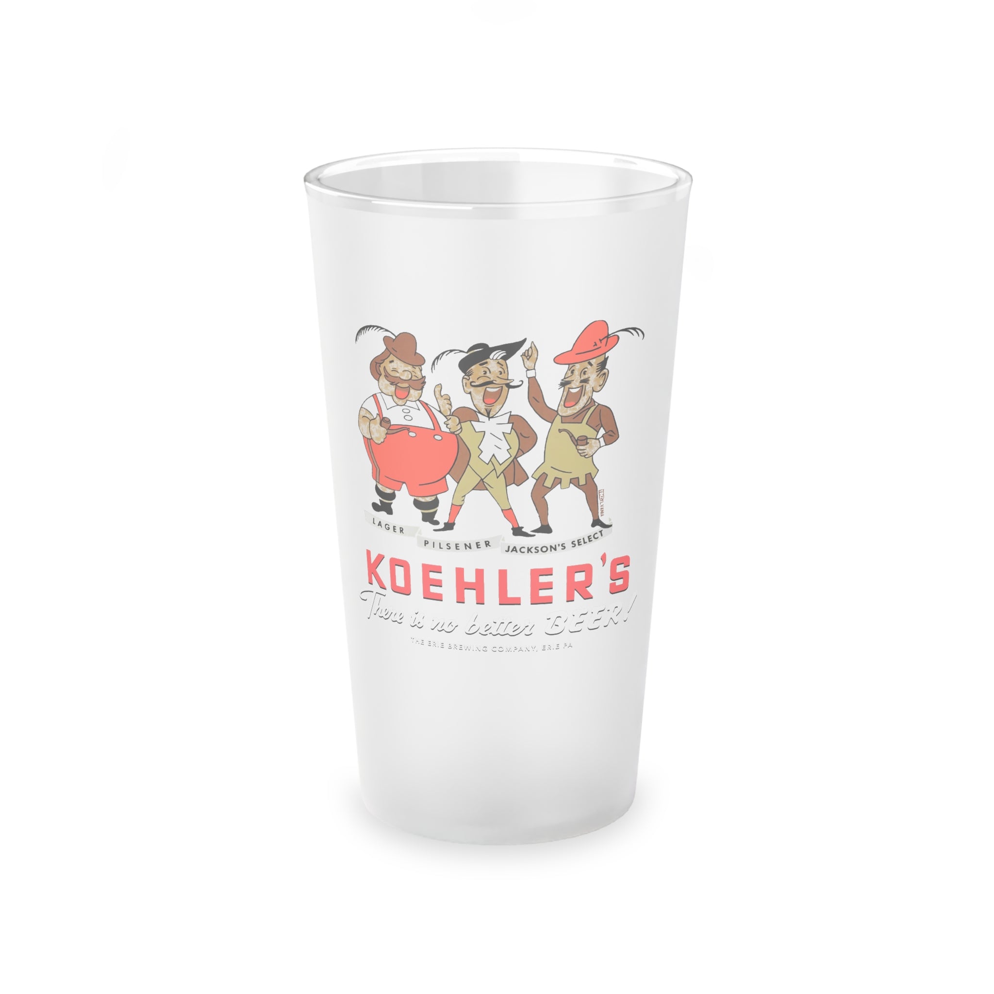 KOEHLER BEER - Erie, PA - Frosted Pint Glass, 16oz - Yinzylvania