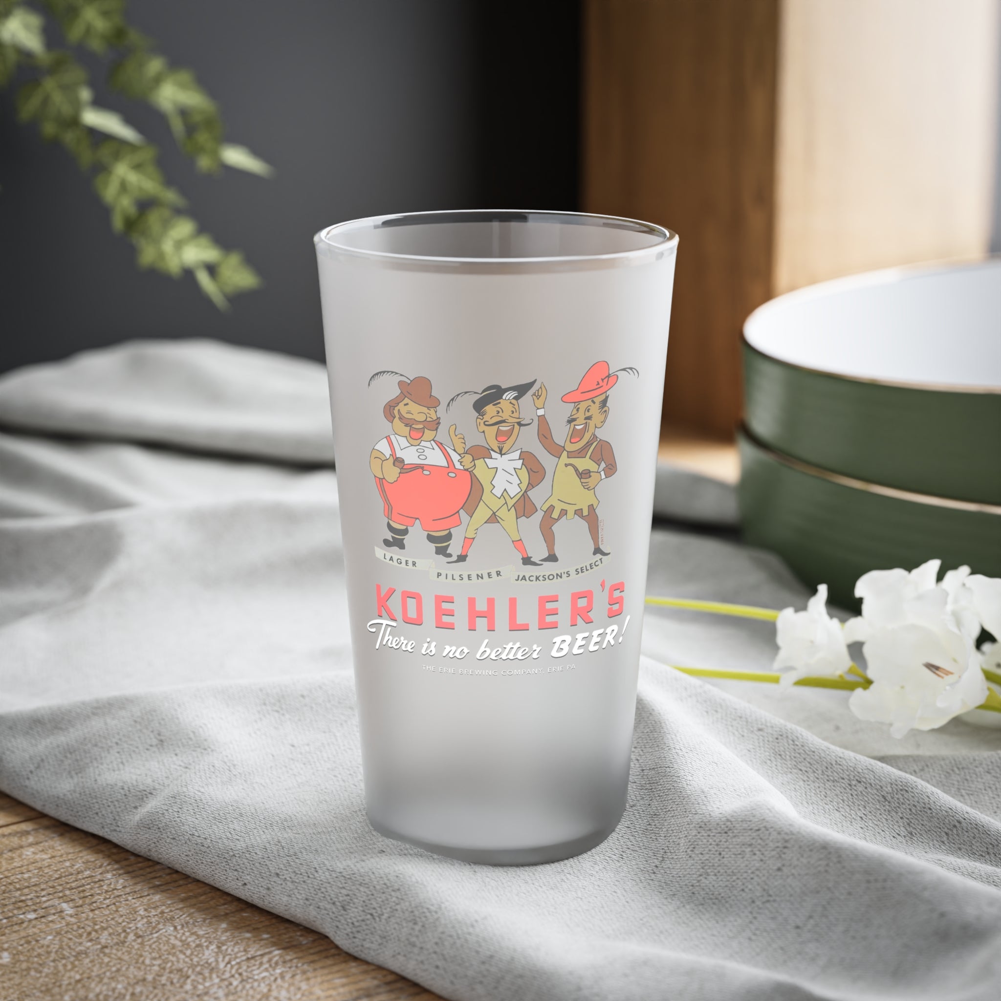 KOEHLER BEER - Erie, PA - Frosted Pint Glass, 16oz - Yinzylvania
