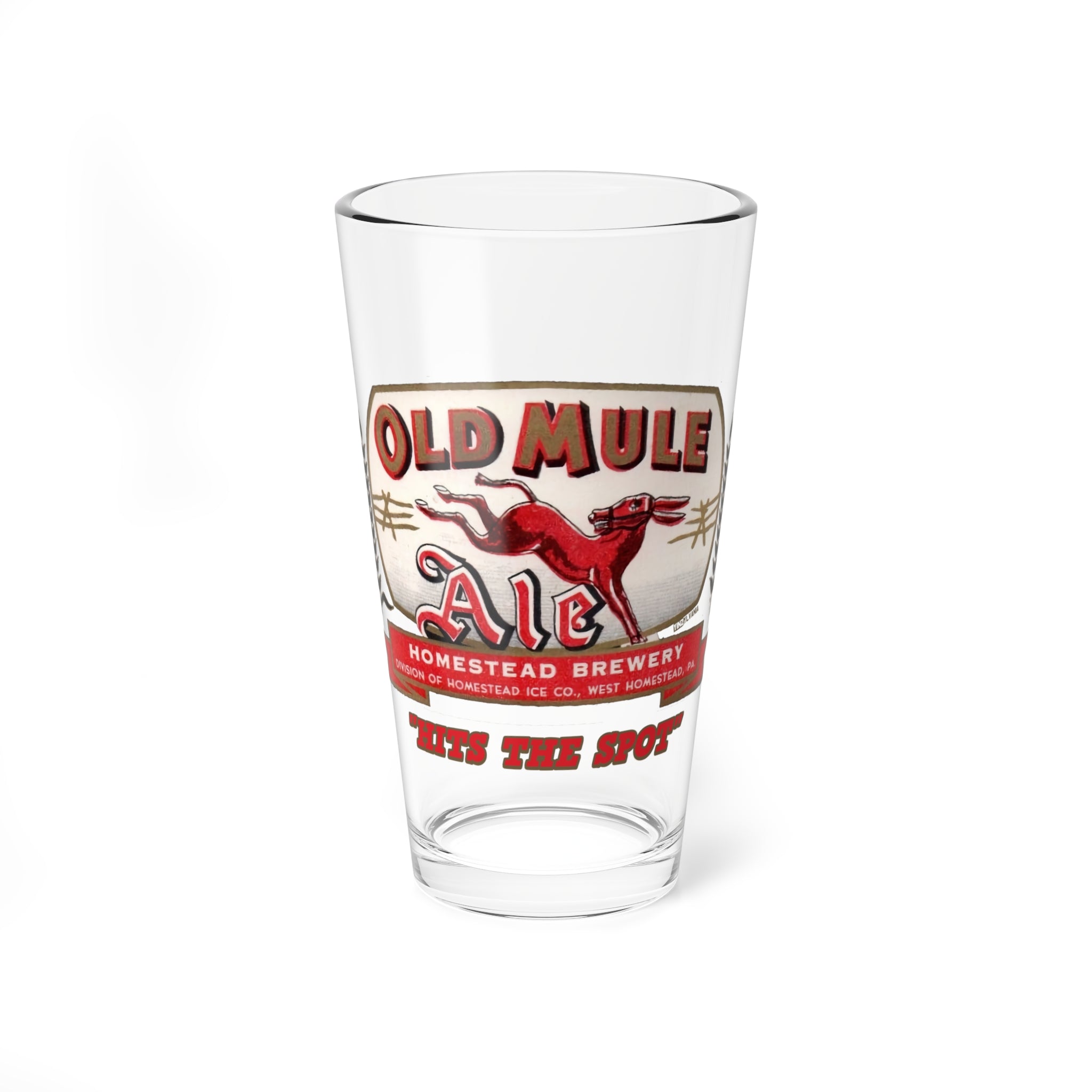 Old Mule Ale - Homestead, PA - Pint Glass, 16oz - Yinzylvania