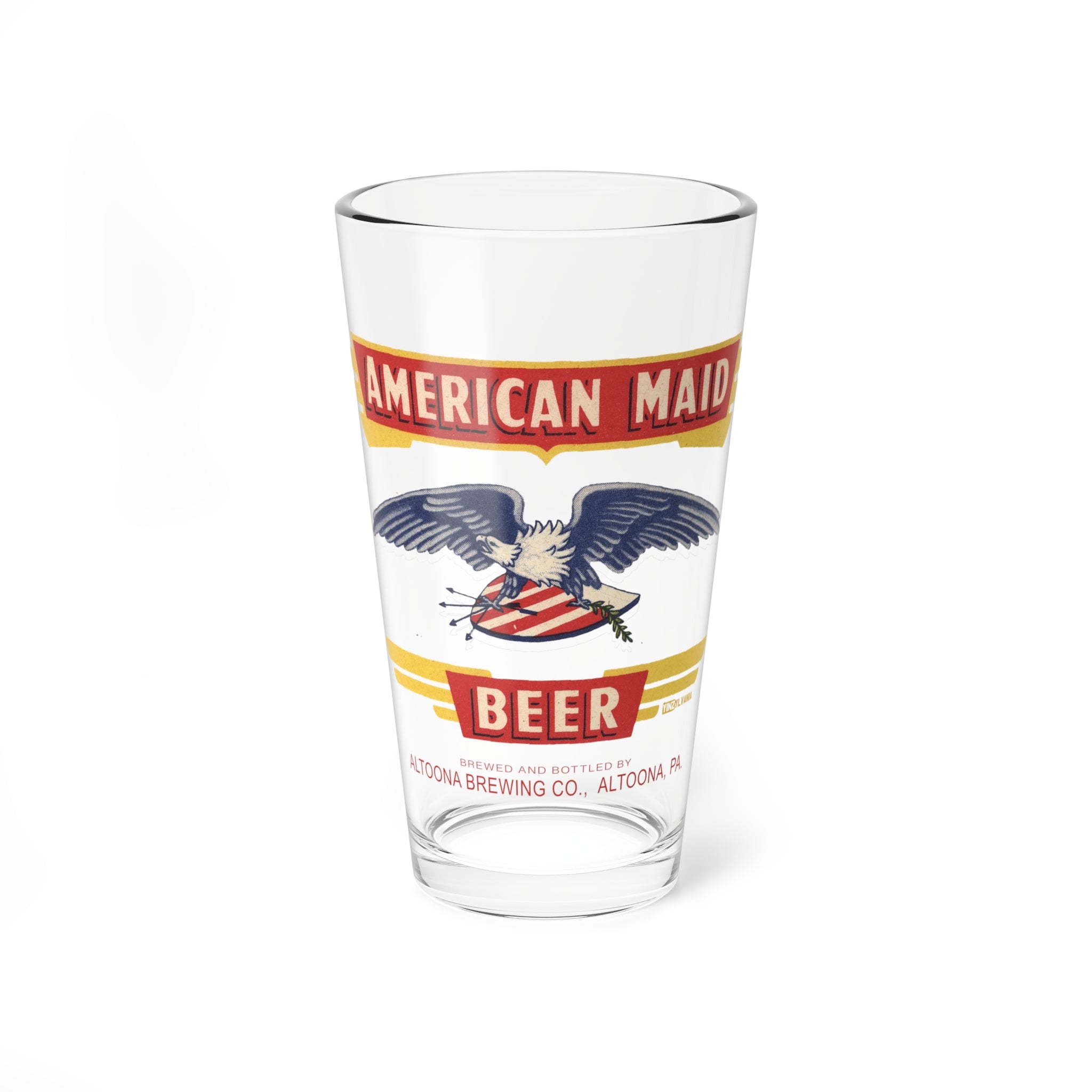 American Maid Beer - Altoona, PA - Pint Glass, 16oz - Yinzylvania