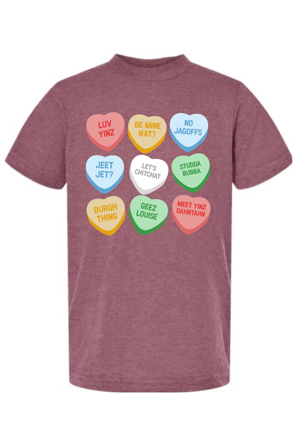 Pittsburgh Conversation Hearts - Kids Tee - Yinzylvania