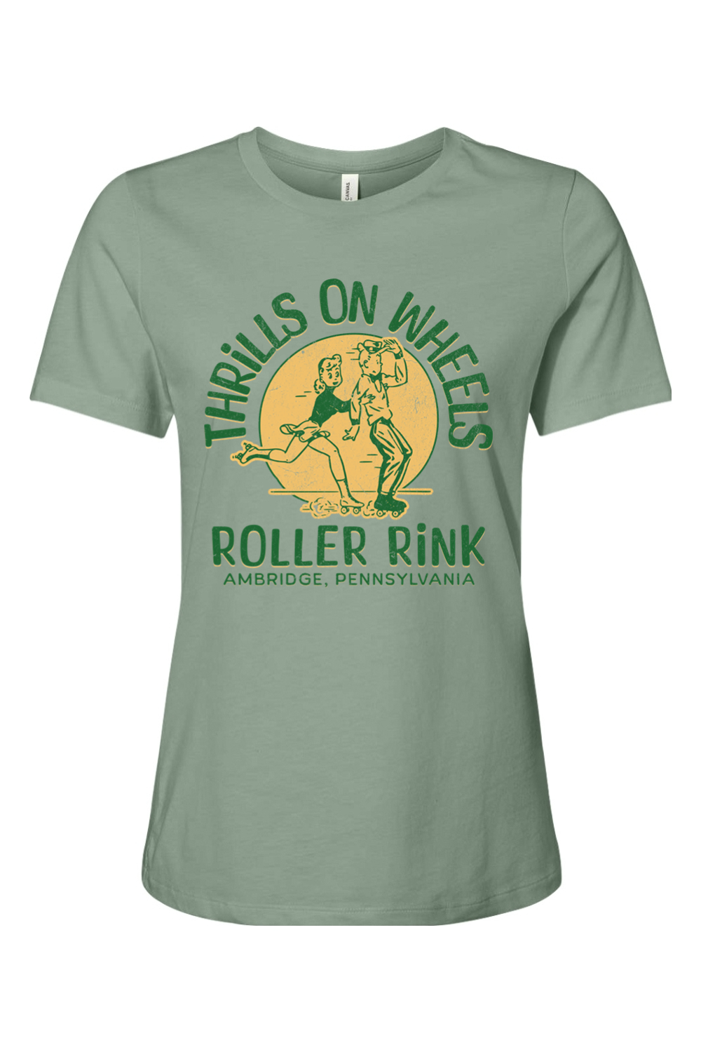 Thrills on Wheels Roller Rink - Ambridge, PA - Ladies Tee - Yinzylvania