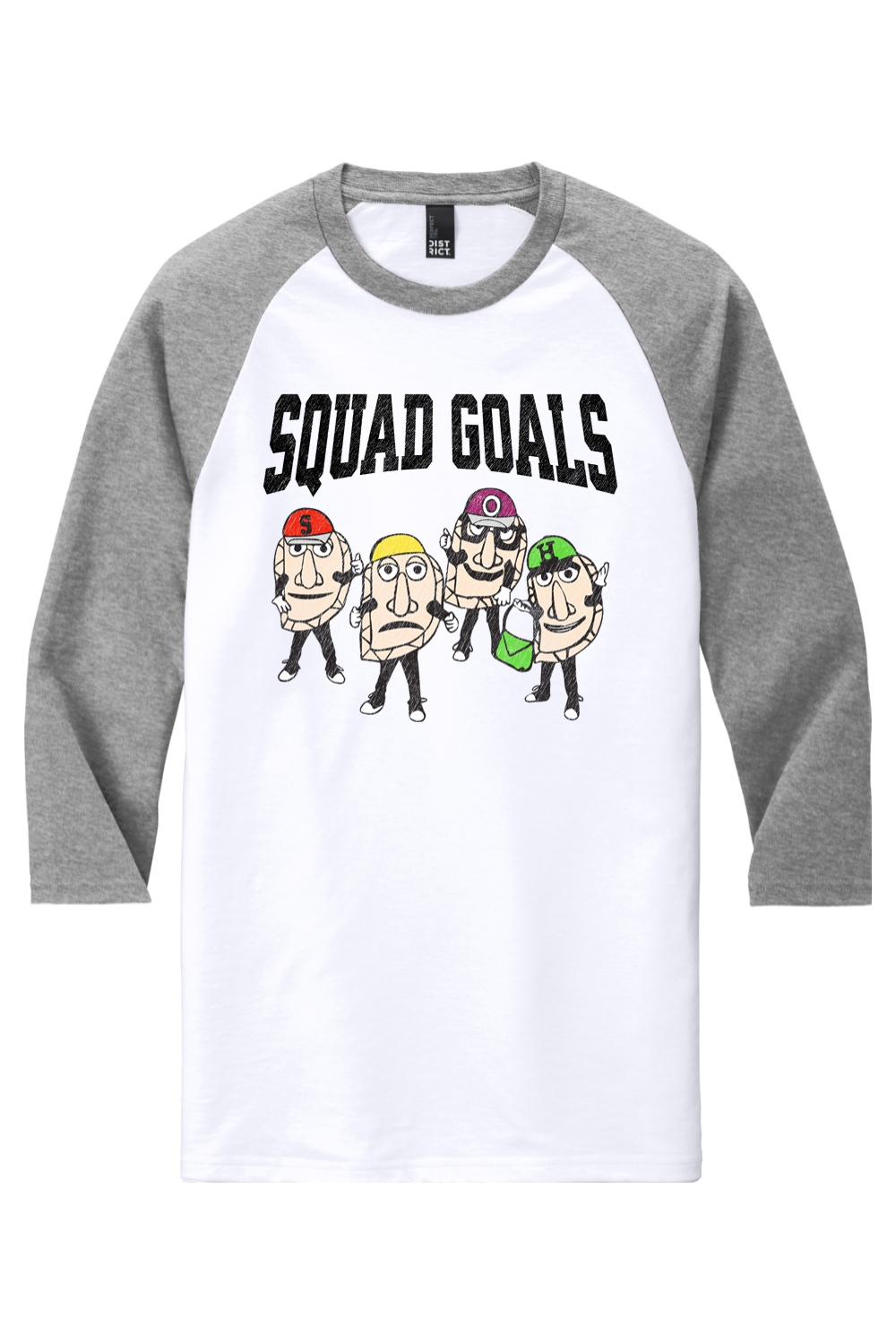 Squad Goals - Pierogi Race - 3/4-Sleeve Baseball Raglan - Yinzylvania