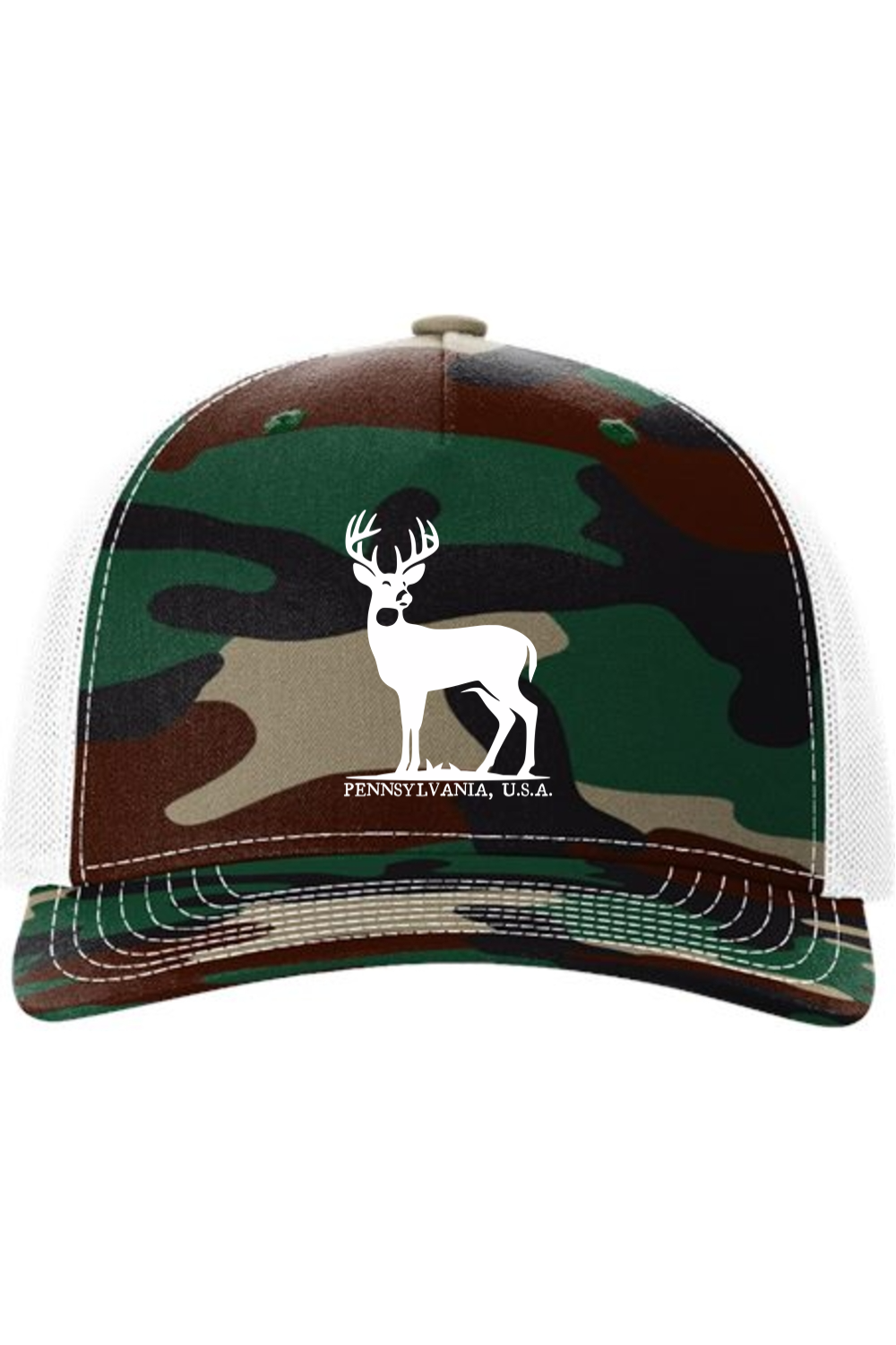 Pennsylvania USA - Whitetale - Camo Snapback Cap - Yinzylvania