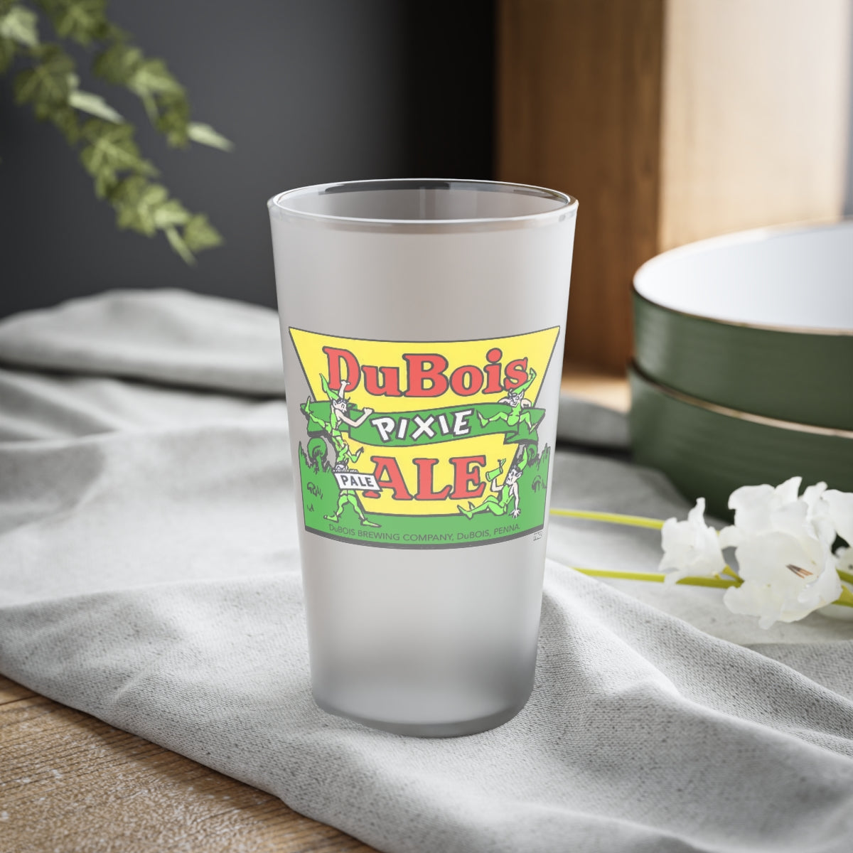 DuBOIS PIXIE PALE ALE - DuBois, PA - Frosted Pint Glass, 16oz - Yinzylvania