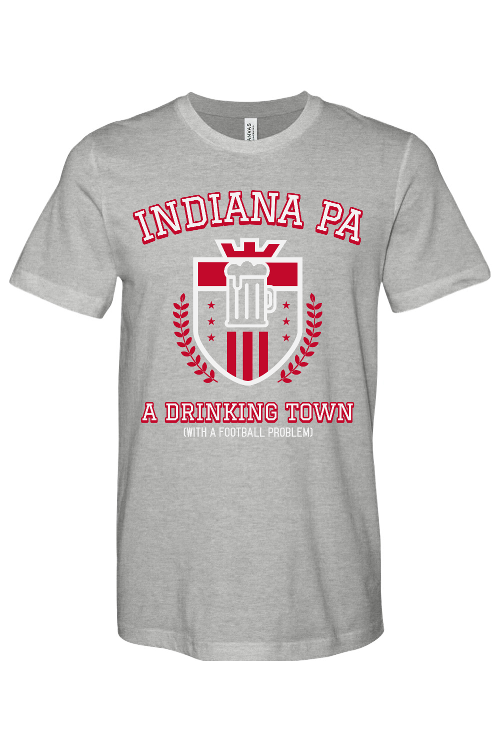 Indiana PA - Drinking Town - Bella + Canvas Heathered Jersey Tee - Yinzylvania