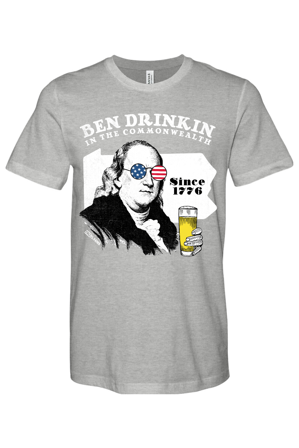 Ben Drinkin - Bella + Canvas Heathered Jersey Tee - Yinzylvania