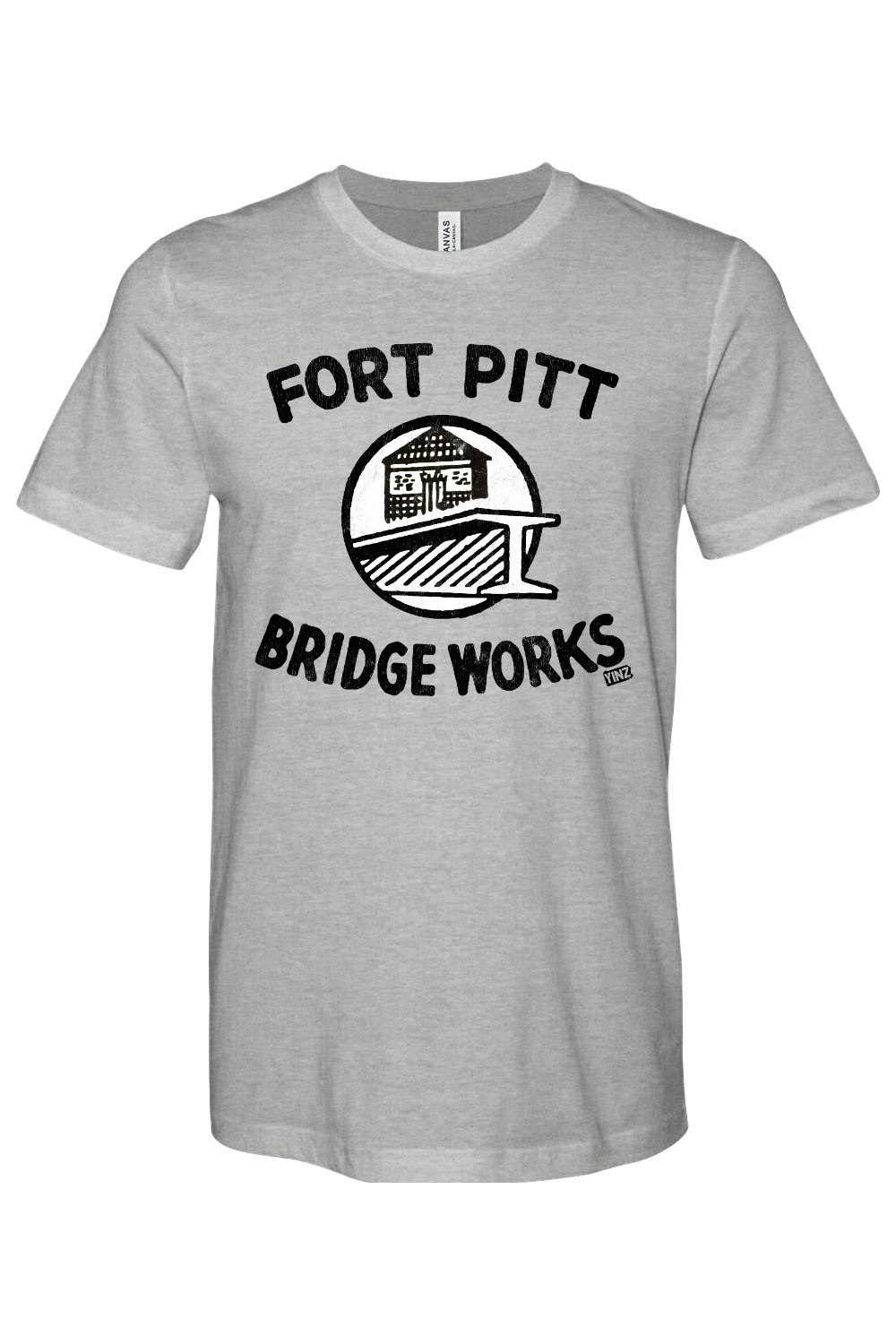 Fort Pitt Bridge Works  - Bella + Canvas Heathered Jersey Tee - Yinzylvania