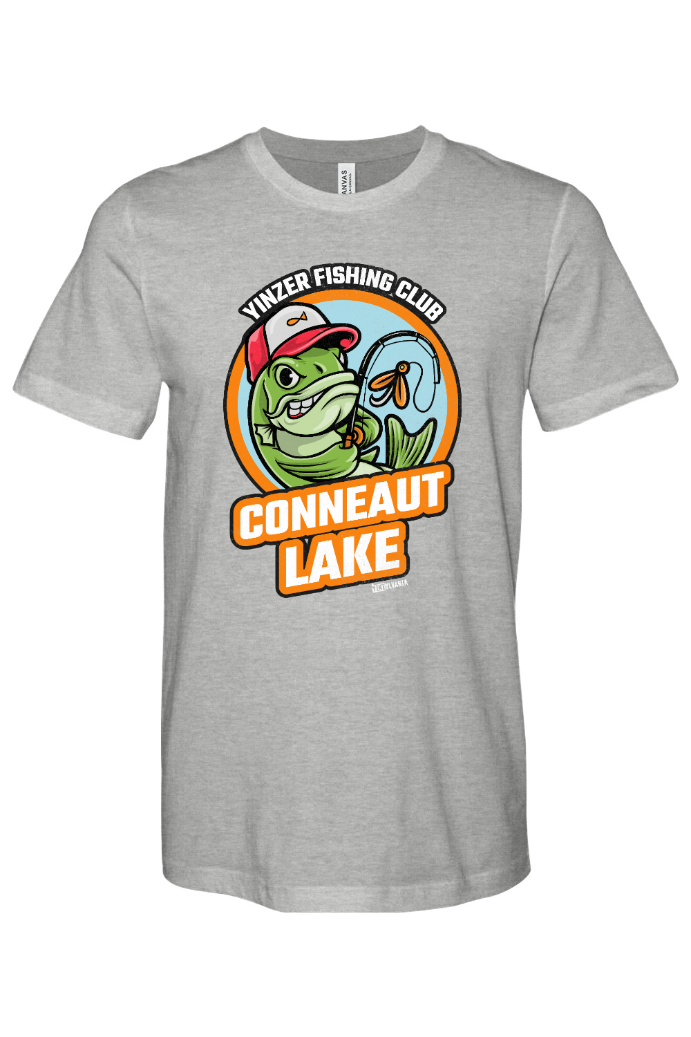 Conneaut Lake Fishing - Bella + Canvas Heathered Jersey Tee - Yinzylvania