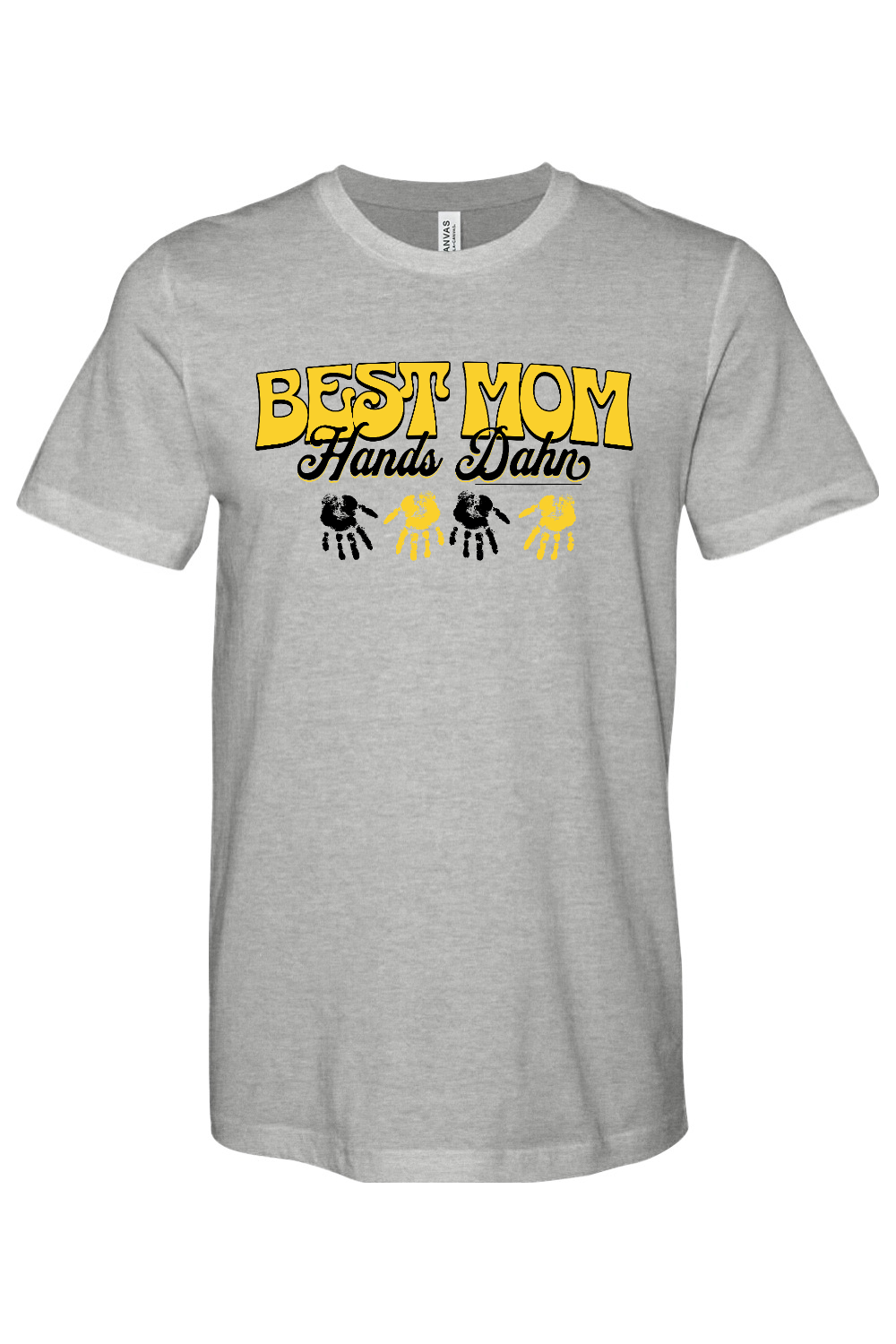 Best Mom Hands Dahn - Bella + Canvas Heathered Jersey Tee - Yinzylvania