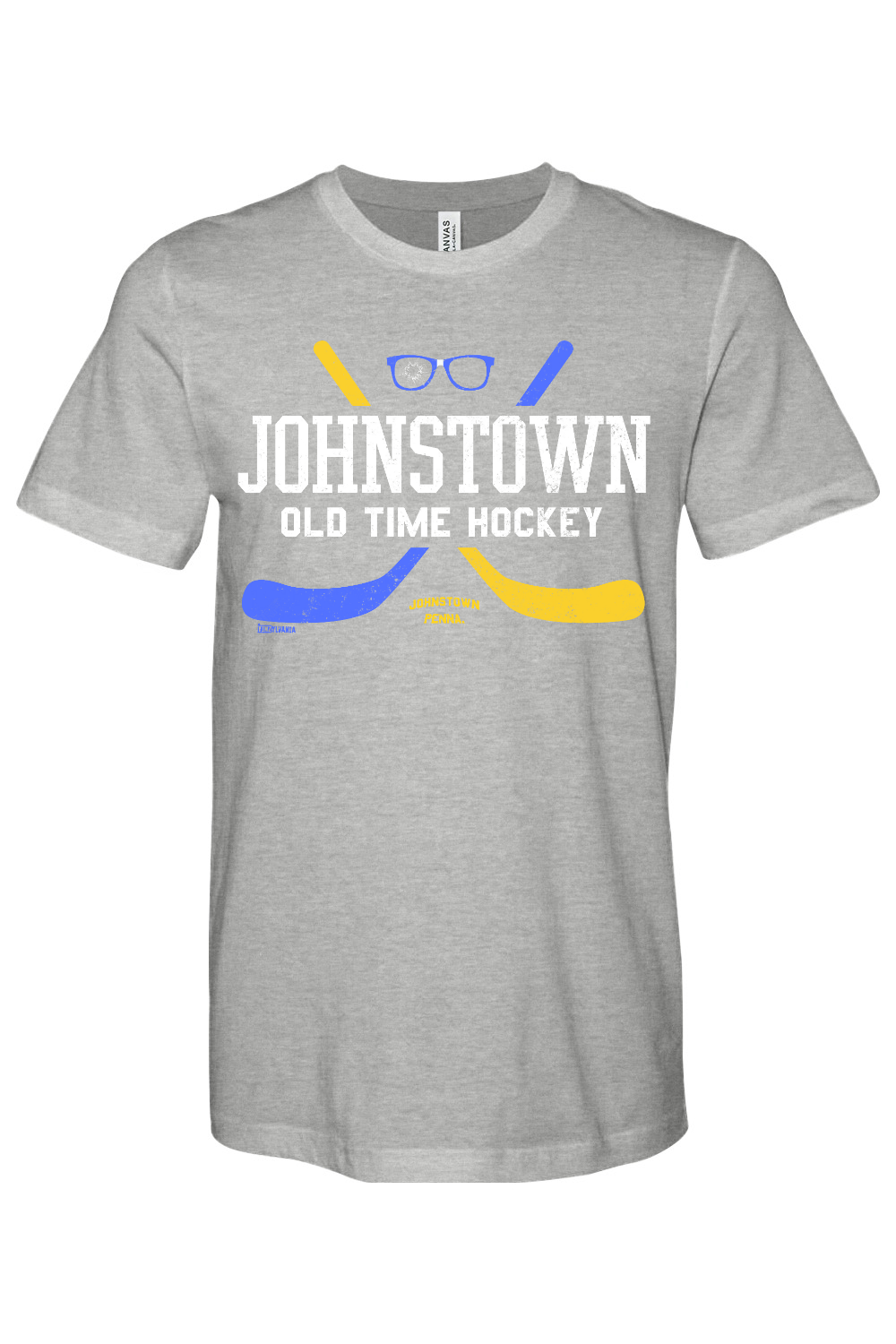 Johnstown - Old Time Hockey - Bella + Canvas Heathered Jersey Tee - Yinzylvania