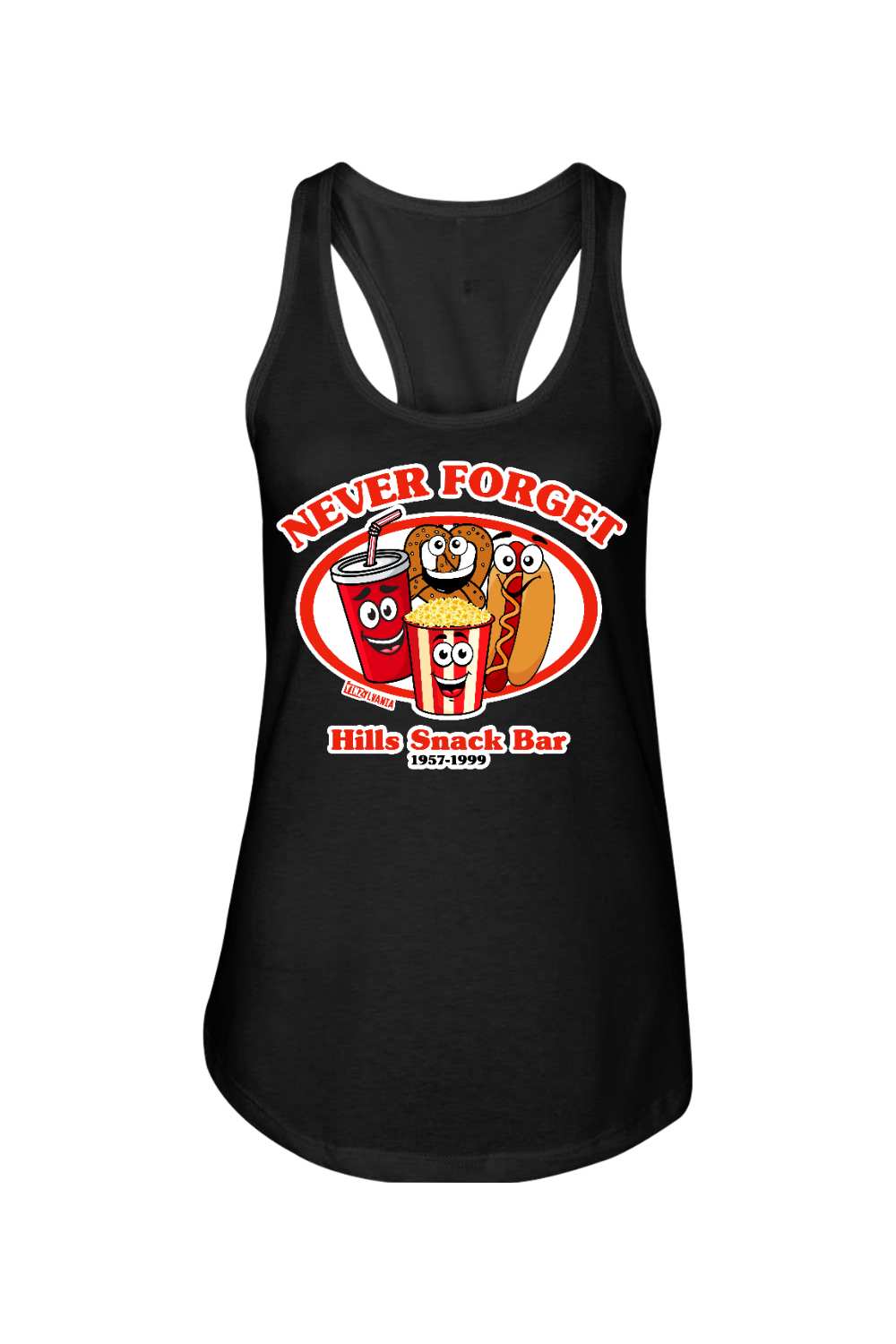 Never Forget - Hills Snack Bar - Ladies Racerback Tank - Yinzylvania