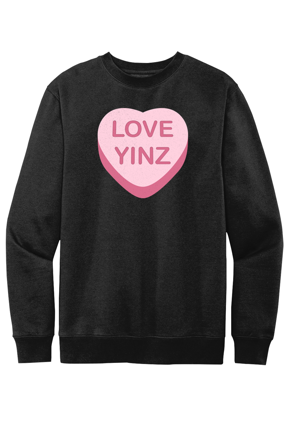 Love Yinz - Conversation Heart - Fleece Crewneck Sweatshirt - Yinzylvania