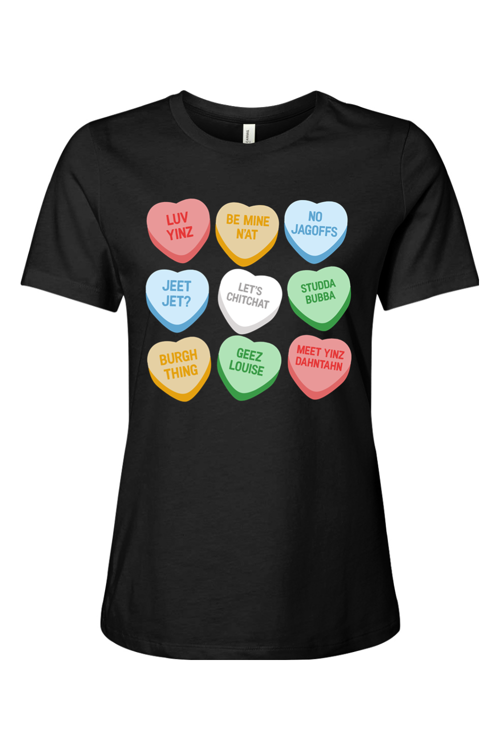 Pittsburghese Conversation Hearts - Ladies Tee - Yinzylvania