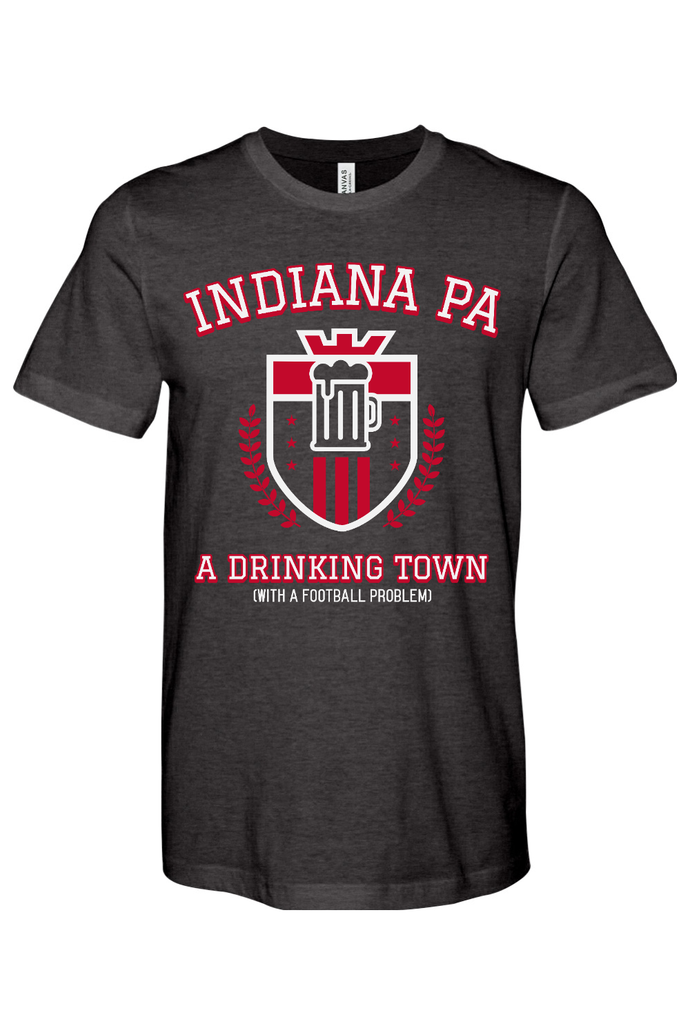 Indiana PA - Drinking Town - Bella + Canvas Heathered Jersey Tee - Yinzylvania