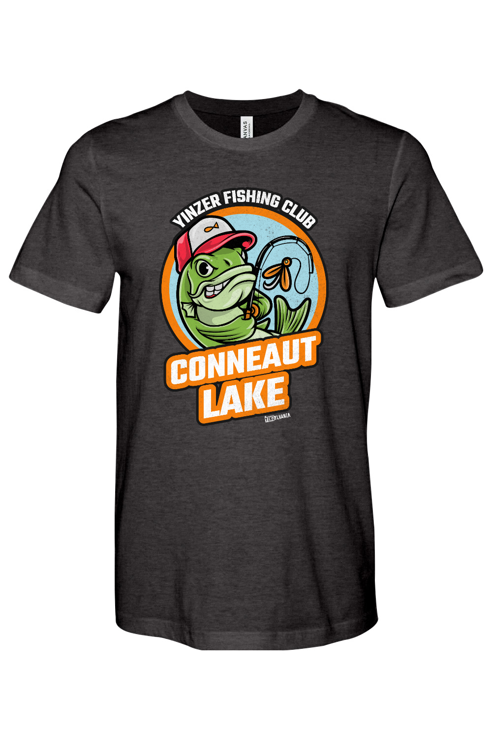 Conneaut Lake Fishing - Bella + Canvas Heathered Jersey Tee - Yinzylvania