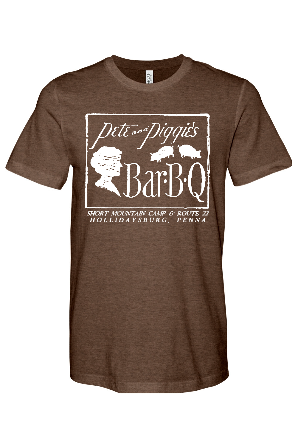 Pete & Piggie's BBQ - Bella + Canvas Heathered Jersey Tee - Yinzylvania
