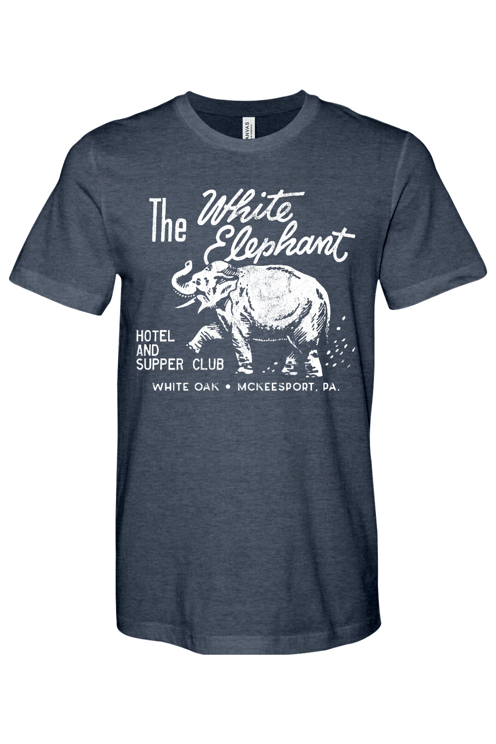The White Elephant - Bella + Canvas Heathered Jersey Tee - Yinzylvania