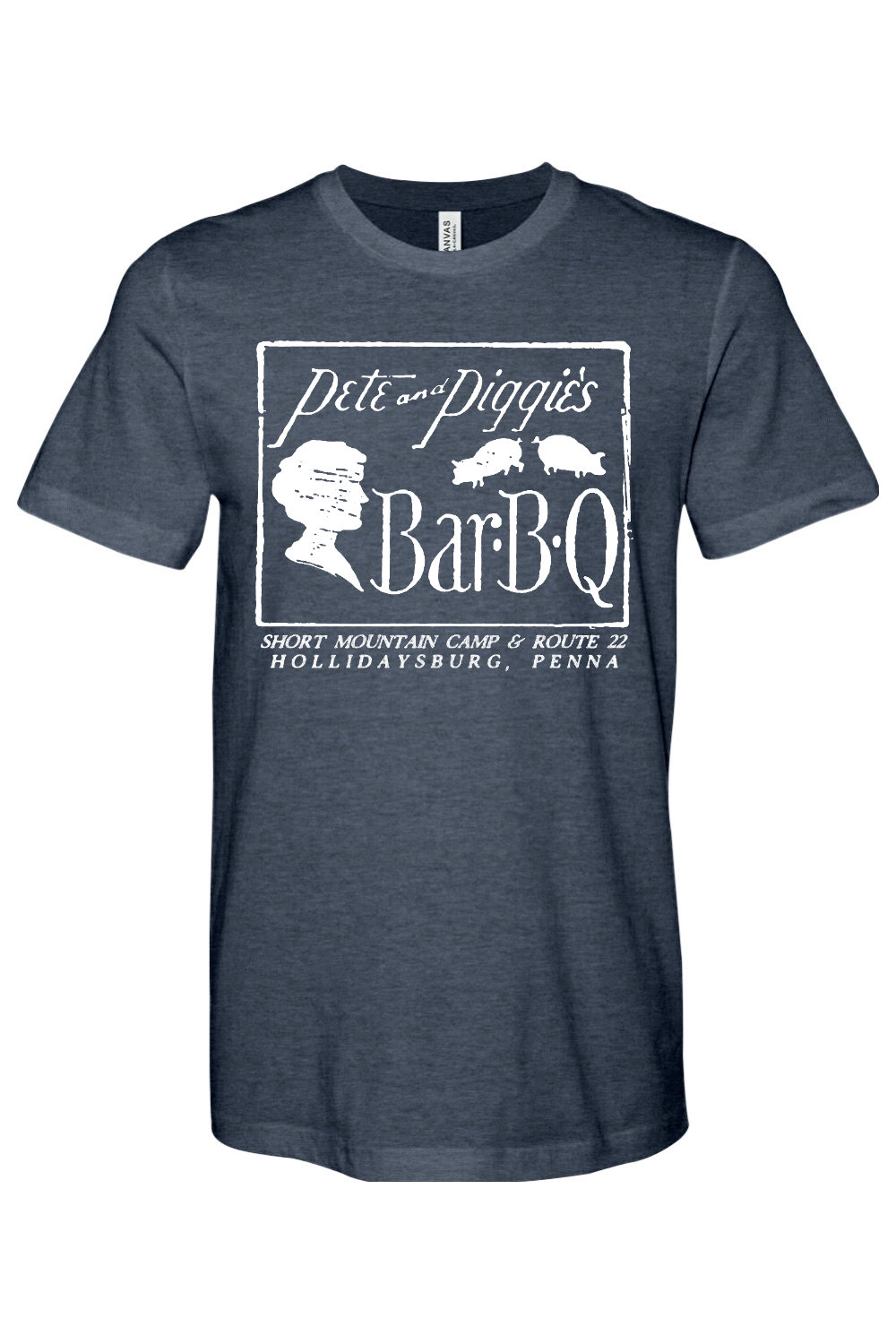 Pete & Piggie's BBQ - Bella + Canvas Heathered Jersey Tee - Yinzylvania