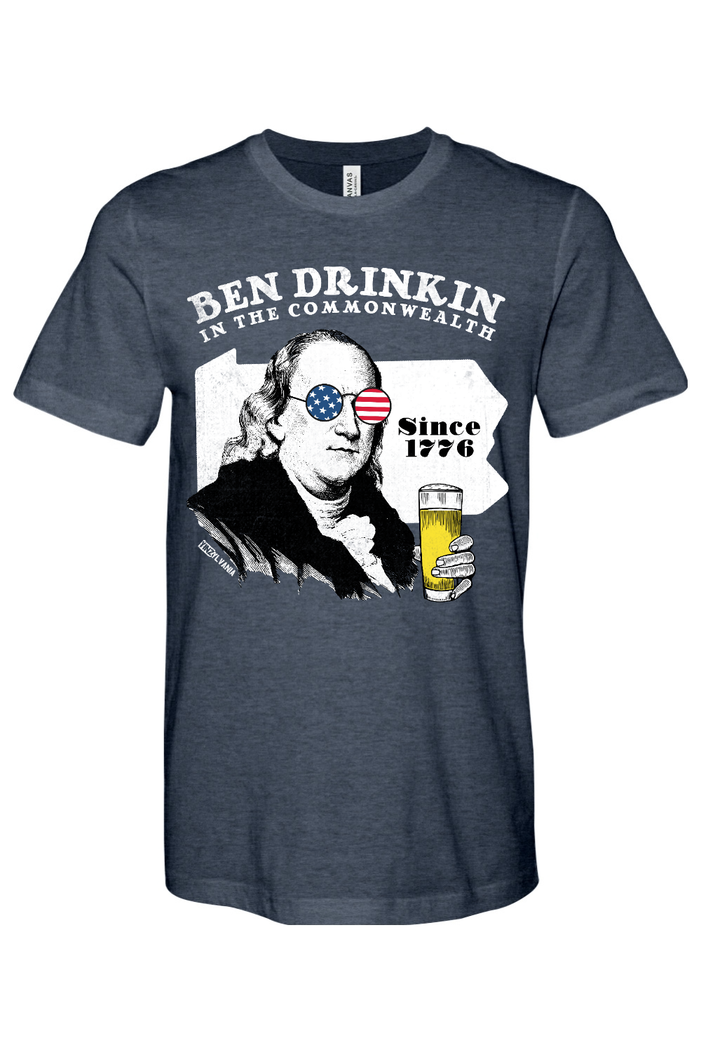 Ben Drinkin - Bella + Canvas Heathered Jersey Tee - Yinzylvania