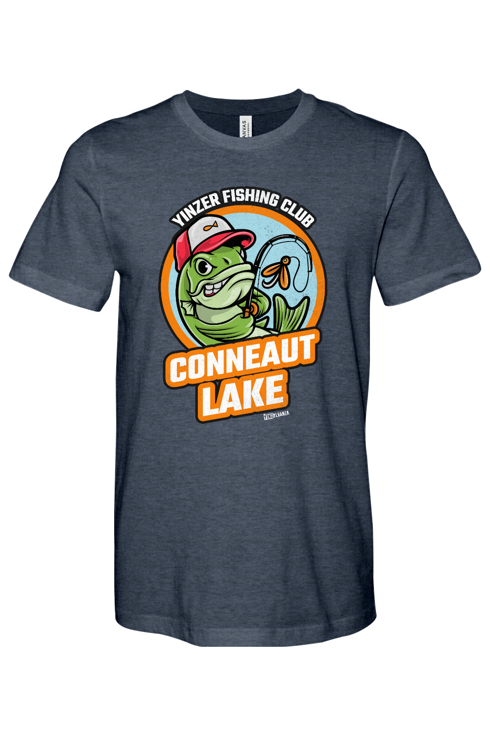 Conneaut Lake Fishing - Bella + Canvas Heathered Jersey Tee - Yinzylvania