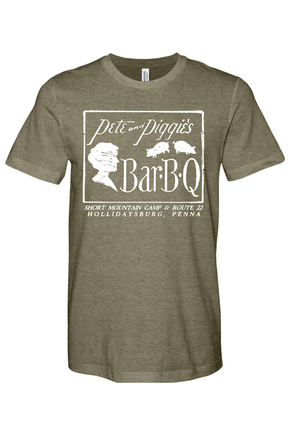 Pete & Piggie's BBQ - Bella + Canvas Heathered Jersey Tee - Yinzylvania