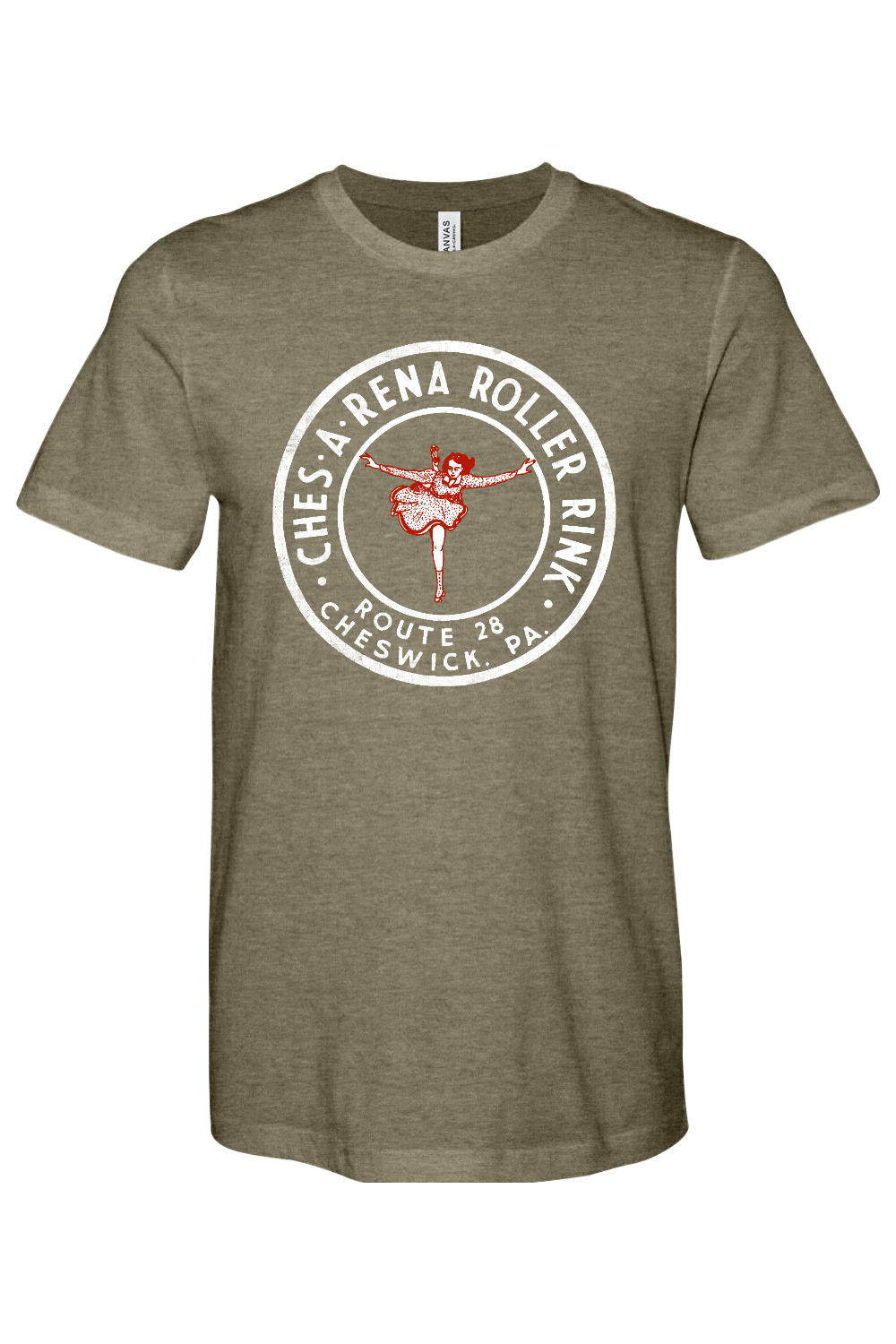 Ches-A-Rena Roller Rink - Bella + Canvas Heathered Jersey Tee - Yinzylvania