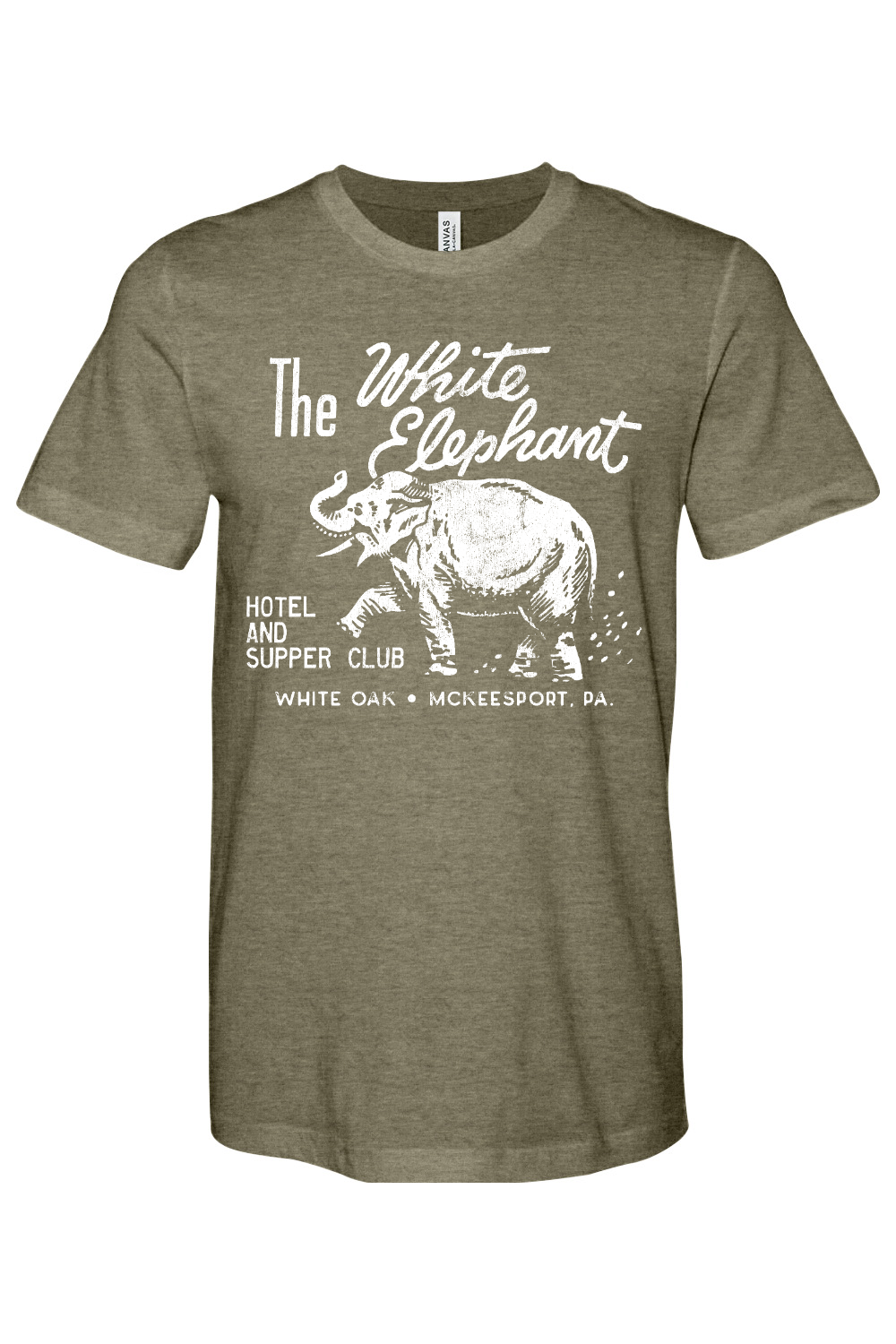 The White Elephant - Bella + Canvas Heathered Jersey Tee - Yinzylvania