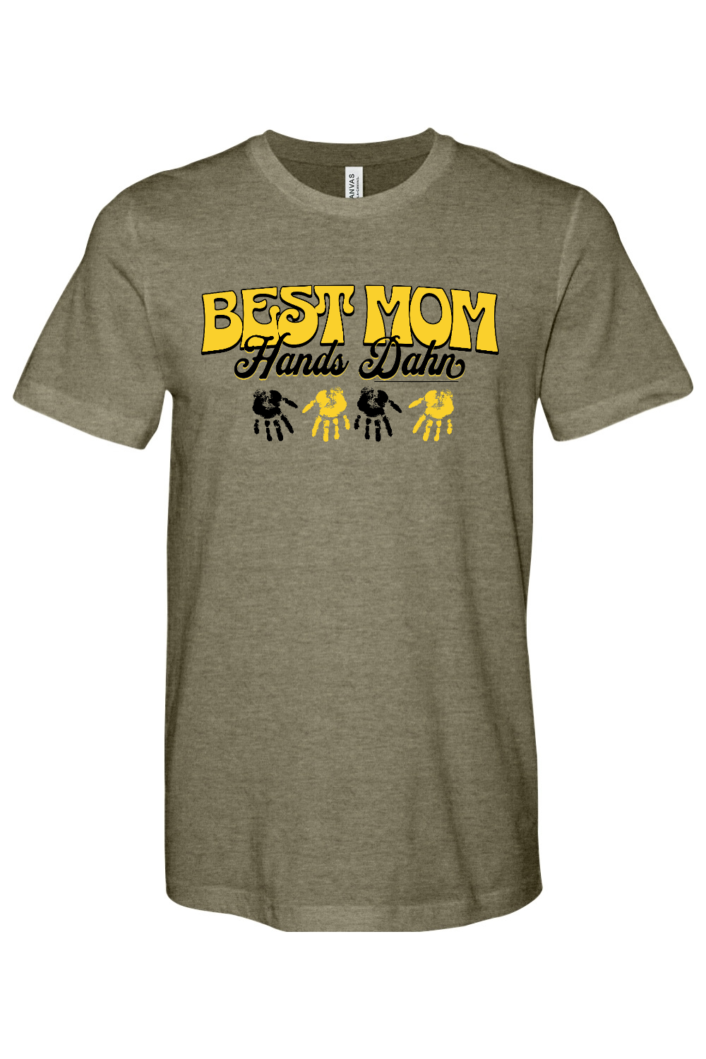 Best Mom Hands Dahn - Bella + Canvas Heathered Jersey Tee - Yinzylvania