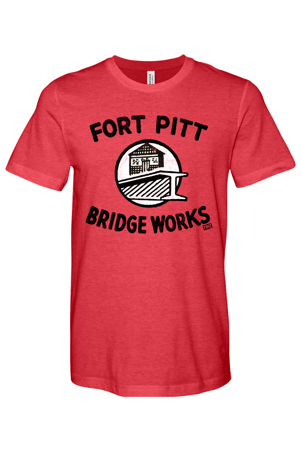 Fort Pitt Bridge Works  - Bella + Canvas Heathered Jersey Tee - Yinzylvania
