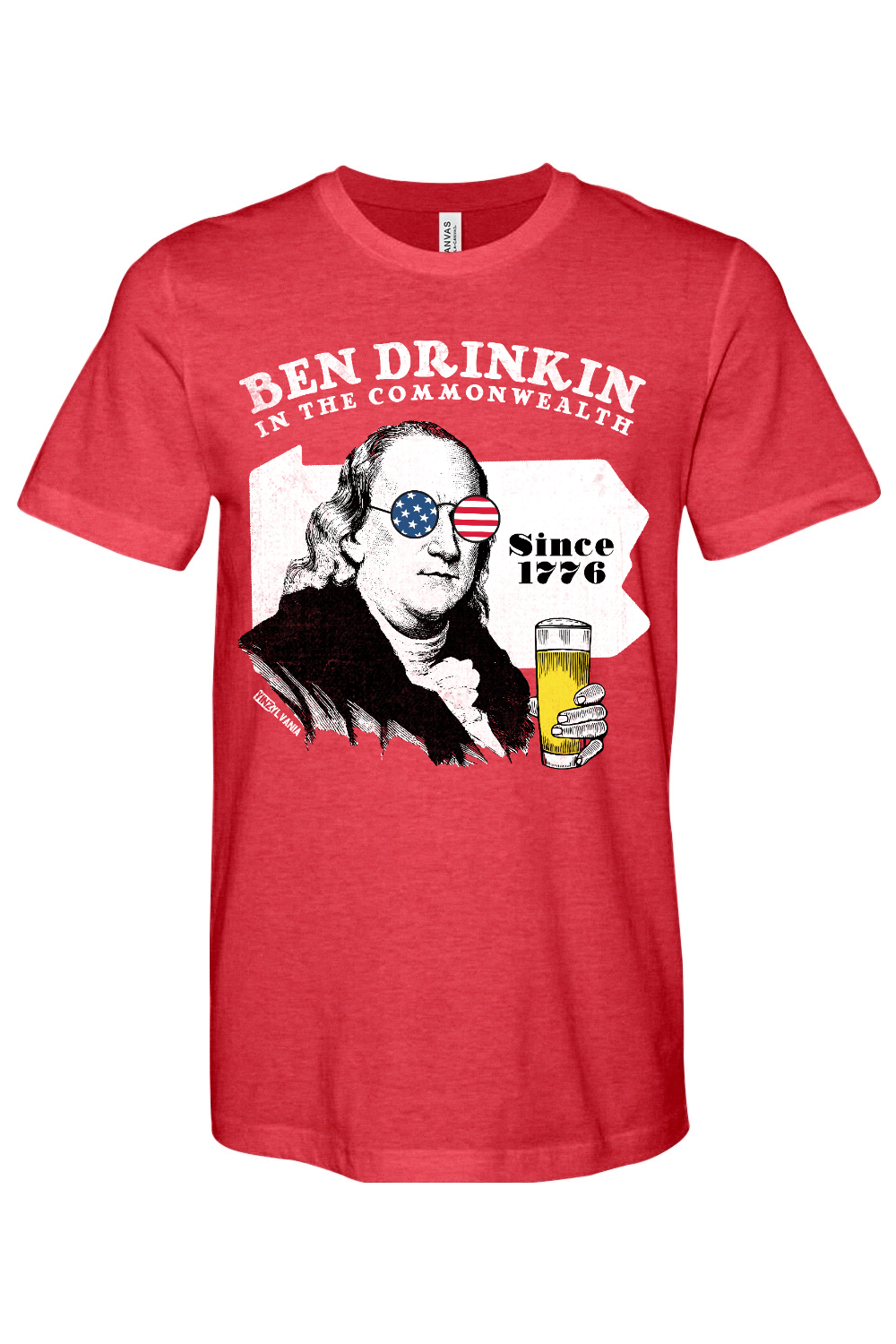Ben Drinkin - Bella + Canvas Heathered Jersey Tee - Yinzylvania