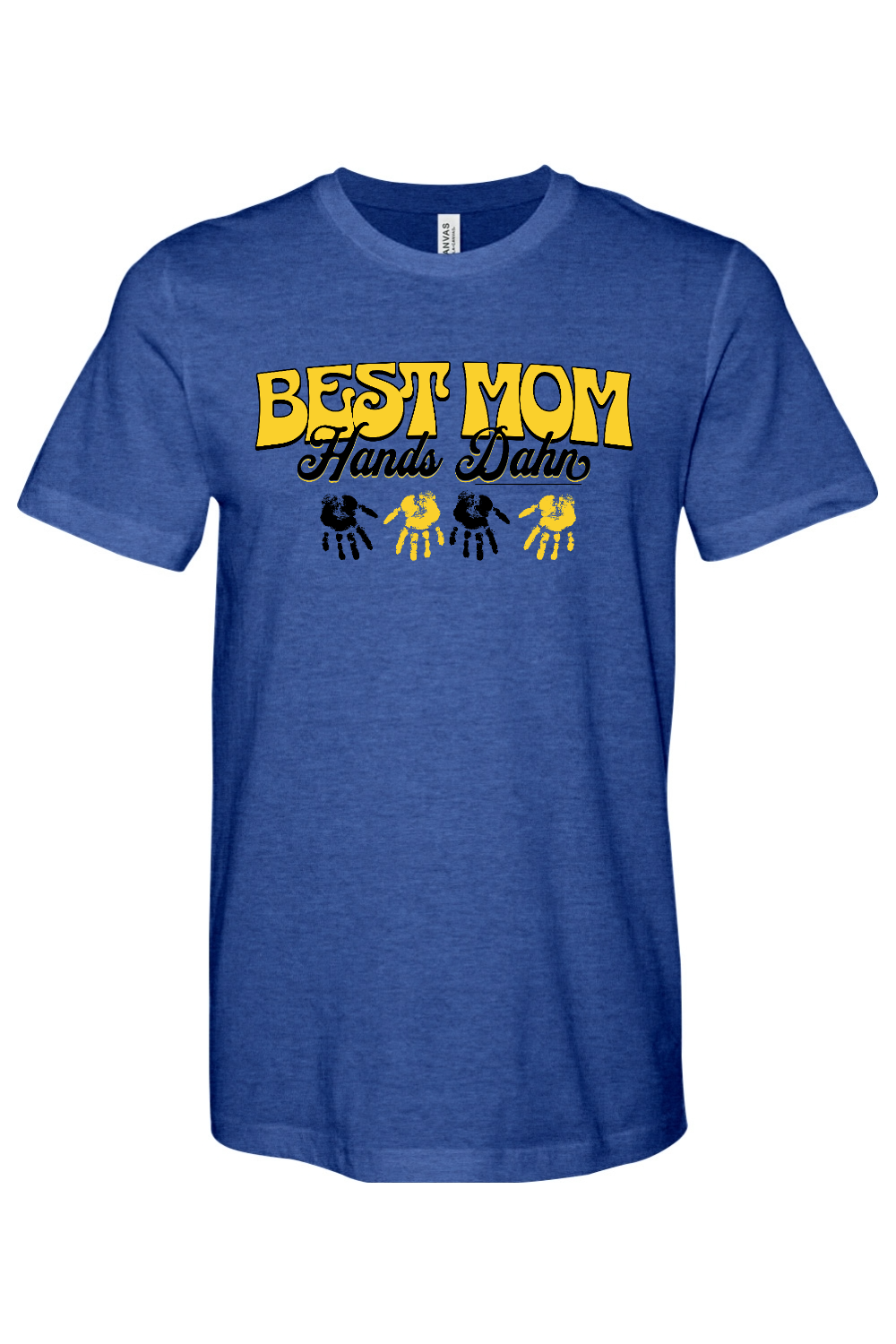 Best Mom Hands Dahn - Bella + Canvas Heathered Jersey Tee - Yinzylvania