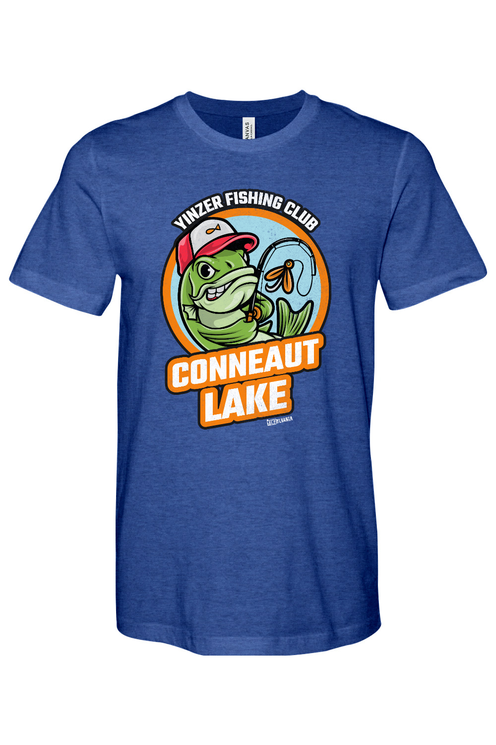 Conneaut Lake Fishing - Bella + Canvas Heathered Jersey Tee - Yinzylvania