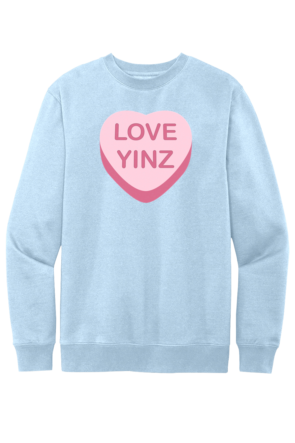 Love Yinz - Conversation Heart - Fleece Crewneck Sweatshirt - Yinzylvania