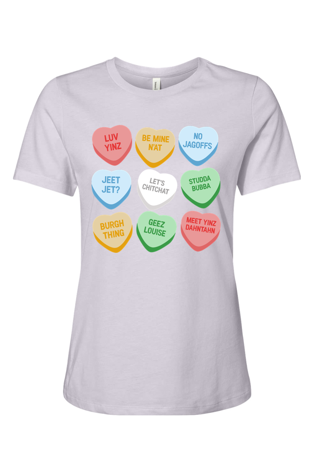 Pittsburghese Conversation Hearts - Ladies Tee - Yinzylvania