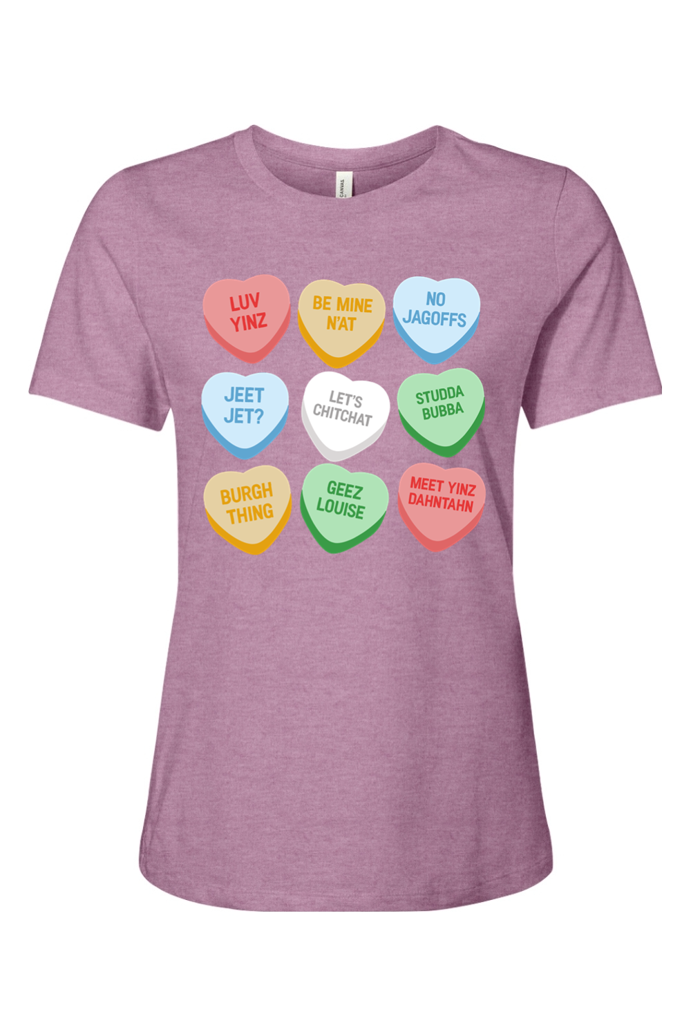 Pittsburghese Conversation Hearts - Ladies Tee - Yinzylvania