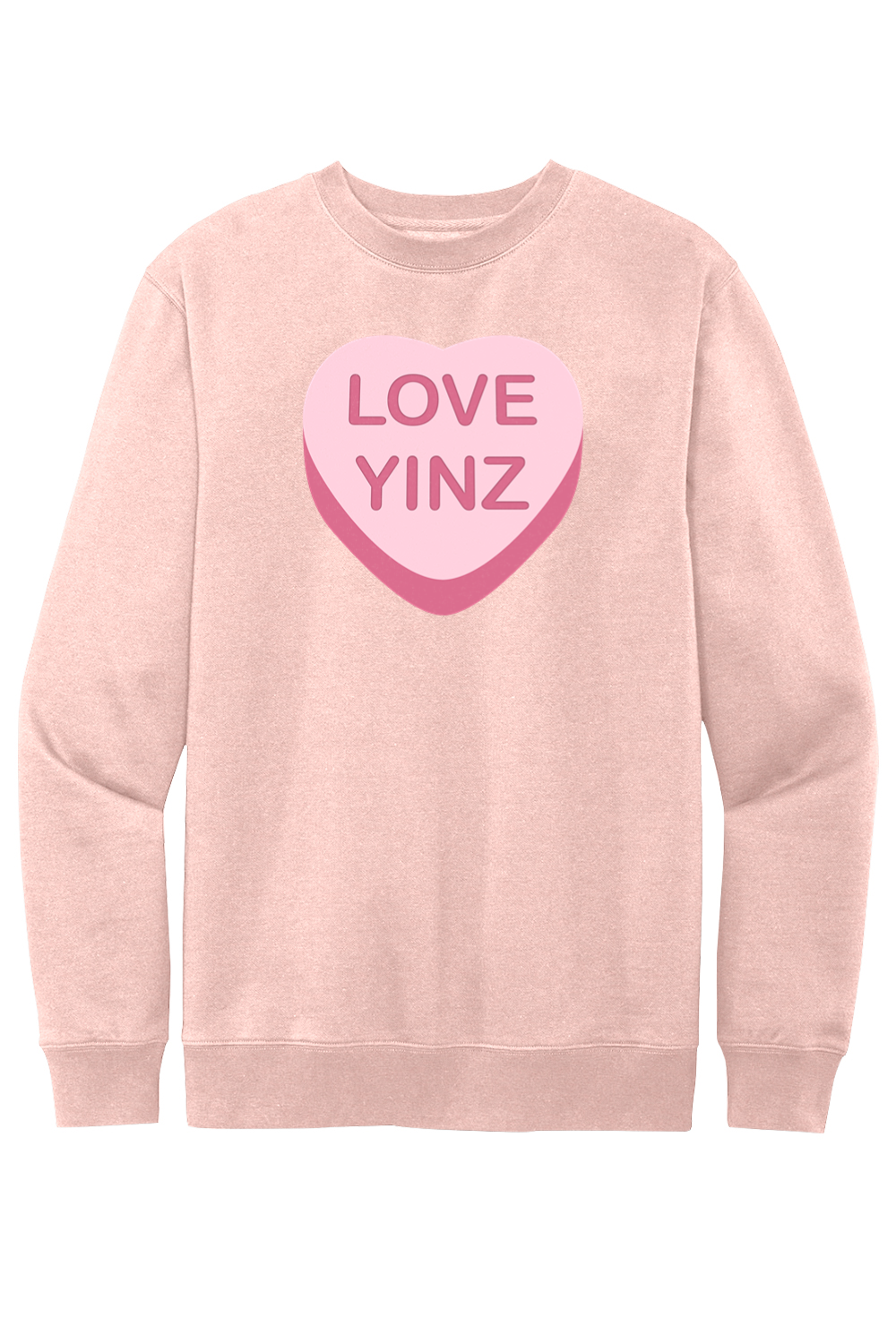 Love Yinz - Conversation Heart - Fleece Crewneck Sweatshirt - Yinzylvania