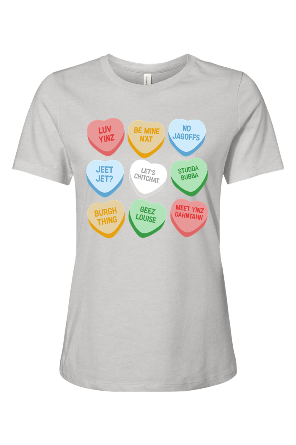 Pittsburghese Conversation Hearts - Ladies Tee - Yinzylvania
