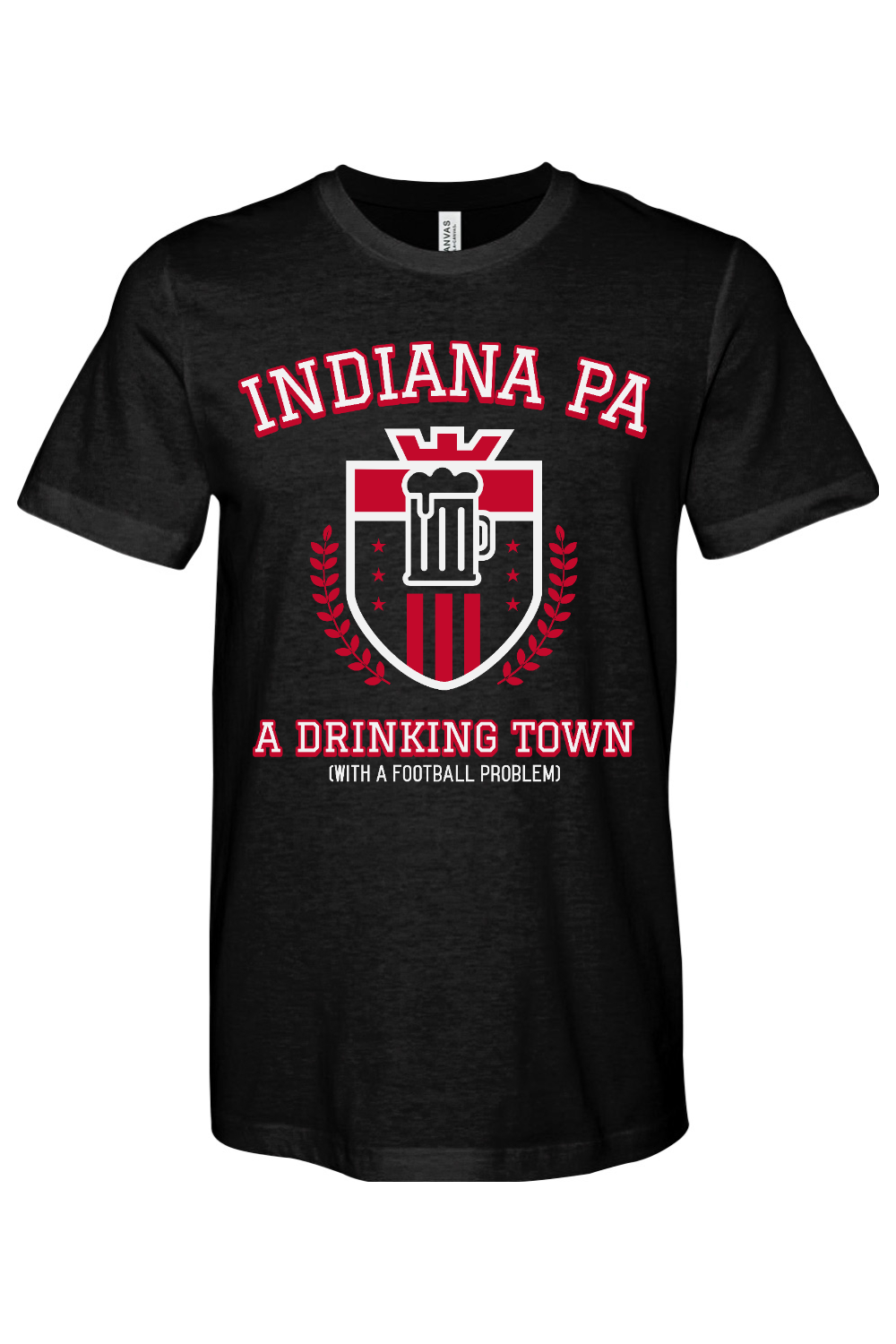 Indiana PA - Drinking Town - Bella + Canvas Heathered Jersey Tee - Yinzylvania