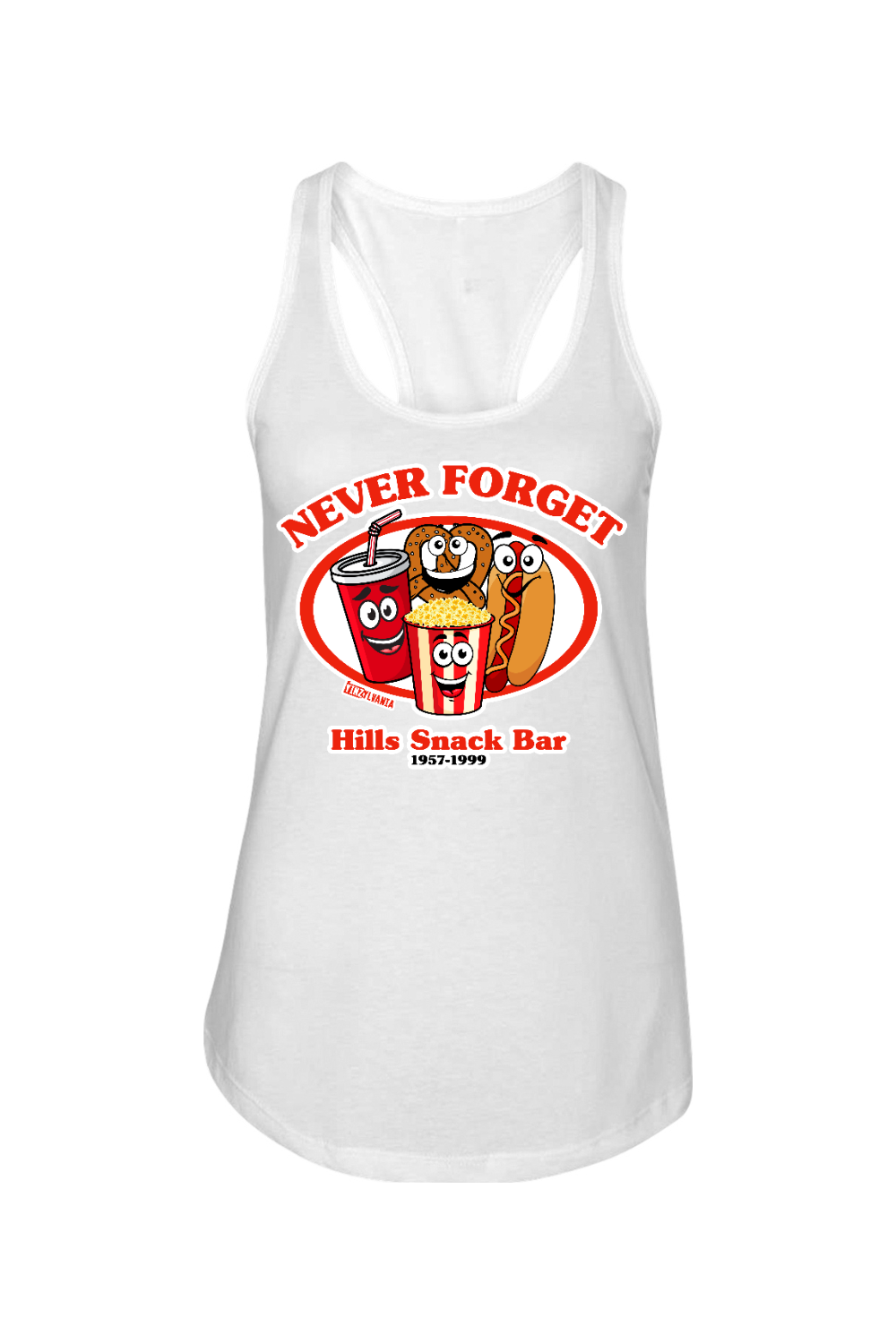 Never Forget - Hills Snack Bar - Ladies Racerback Tank - Yinzylvania