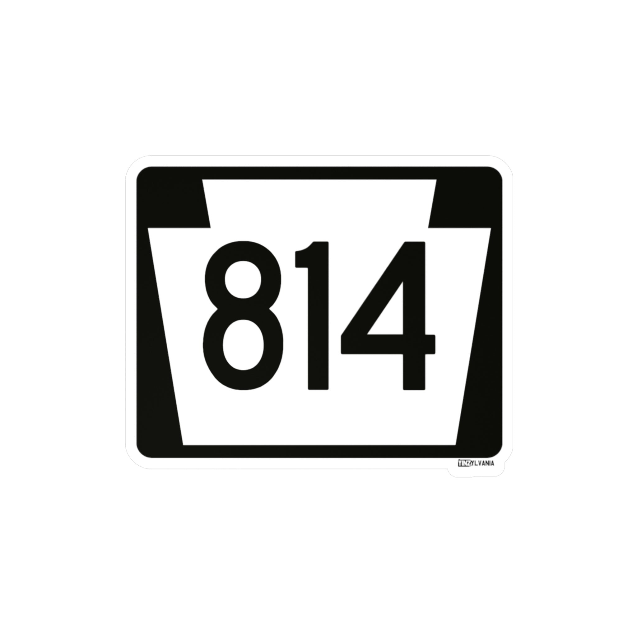 814 Road Sign - Kiss-Cut Vinyl Decals - Yinzylvania