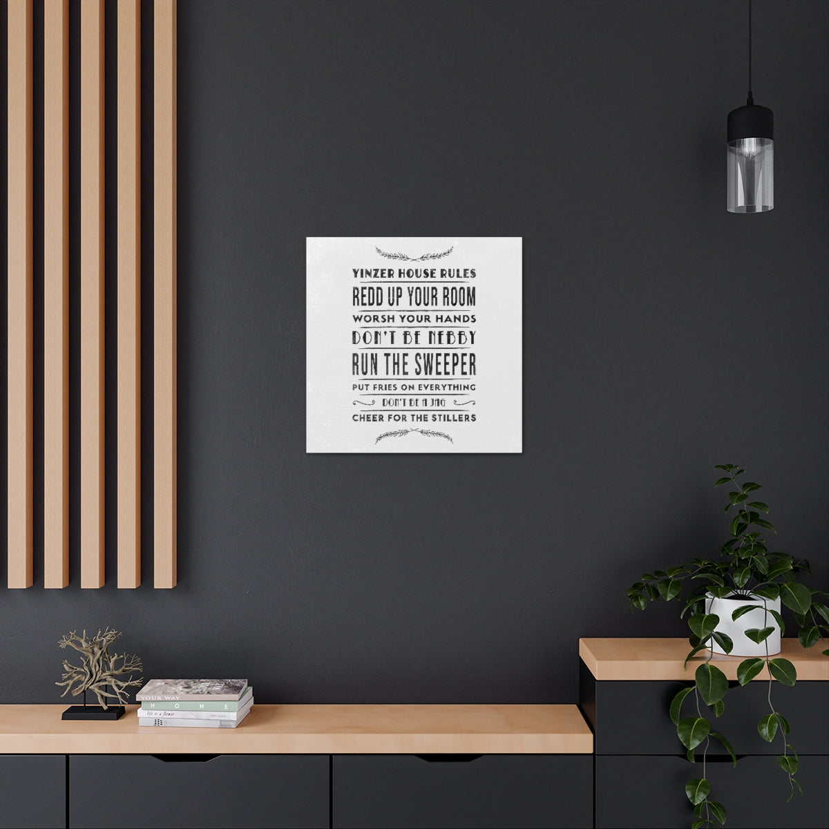 YINZER HOUSE RULES - Canvas Wall Art - Yinzylvania