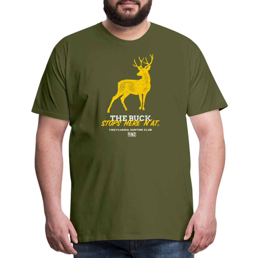 THE BUCK STOPS HERE N'AT - Men's Tall T-Shirt - olive green