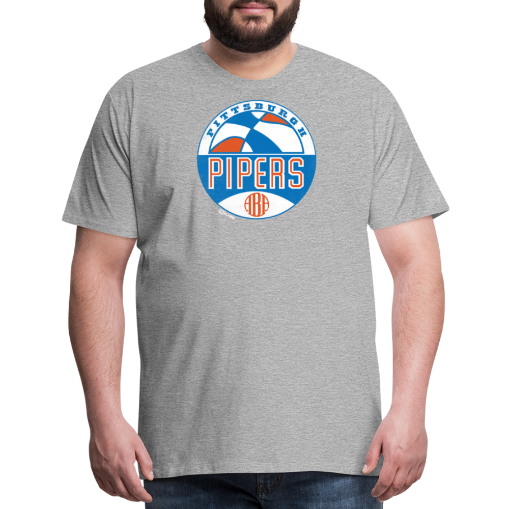 PITTSBURGH PIPERS (ABA) - Big & Tall Tee - heather gray