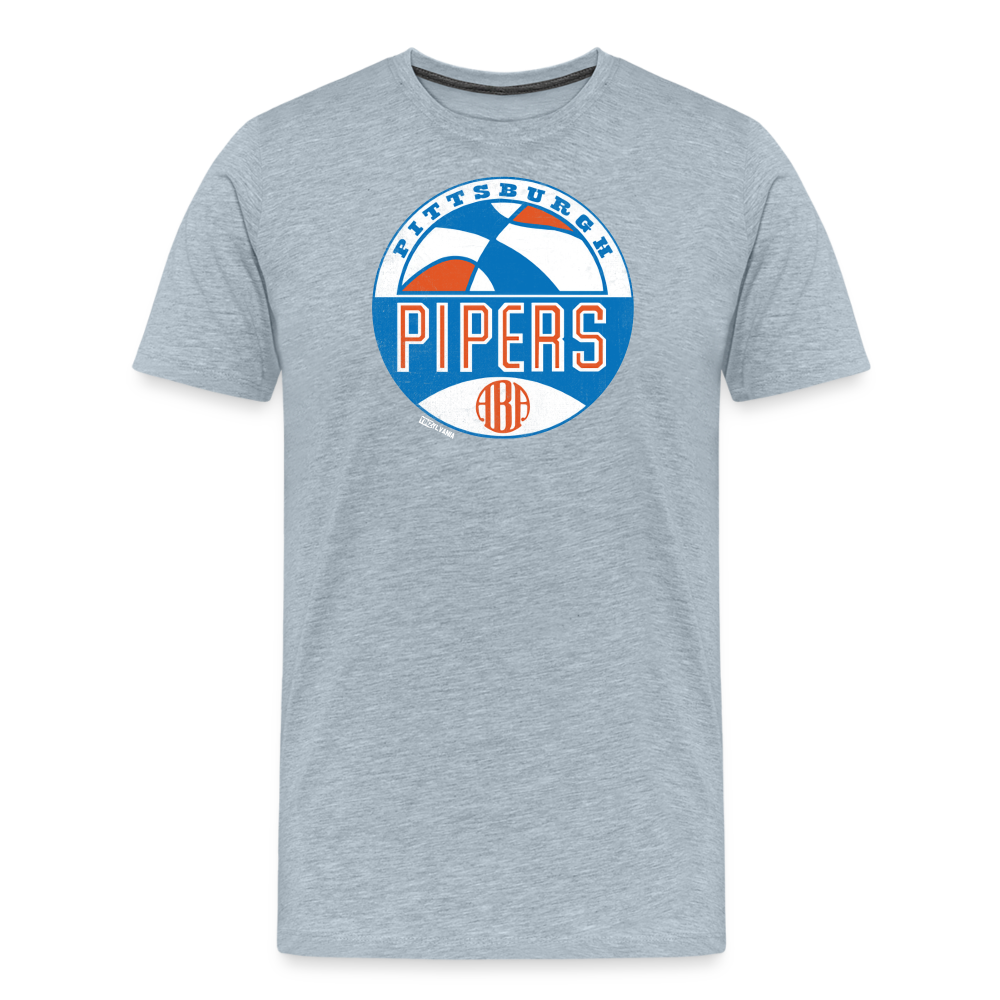 PITTSBURGH PIPERS (ABA) - Big & Tall Tee - heather ice blue