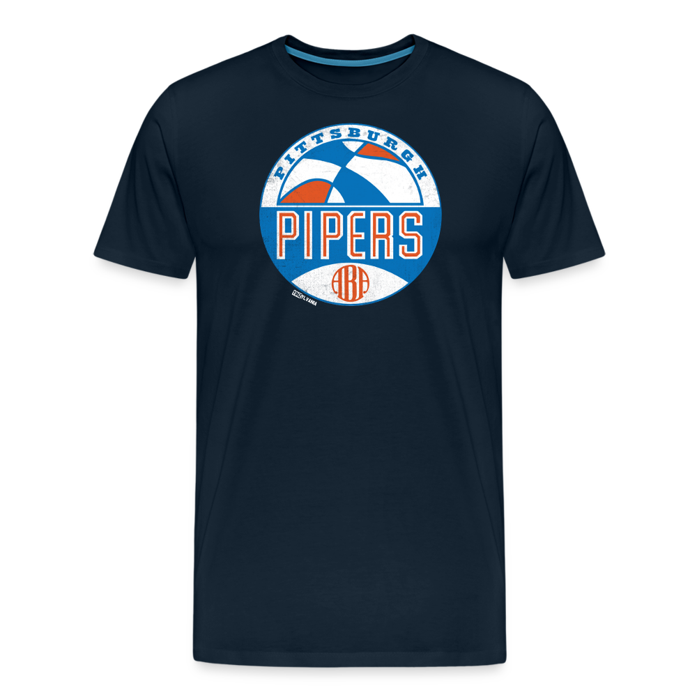 PITTSBURGH PIPERS (ABA) - Big & Tall Tee - deep navy