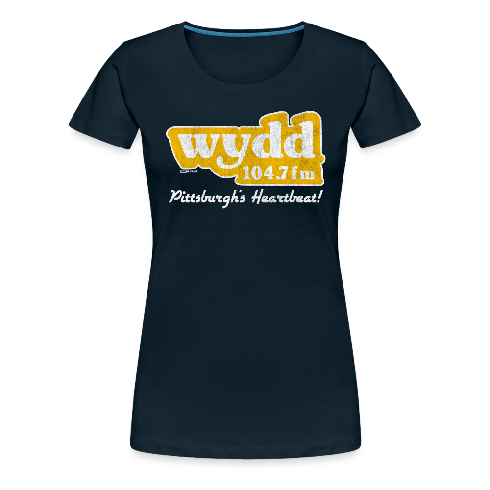 WYDD - PITTSBURGH'S HEARTBEAT - Women's Tee - deep navy